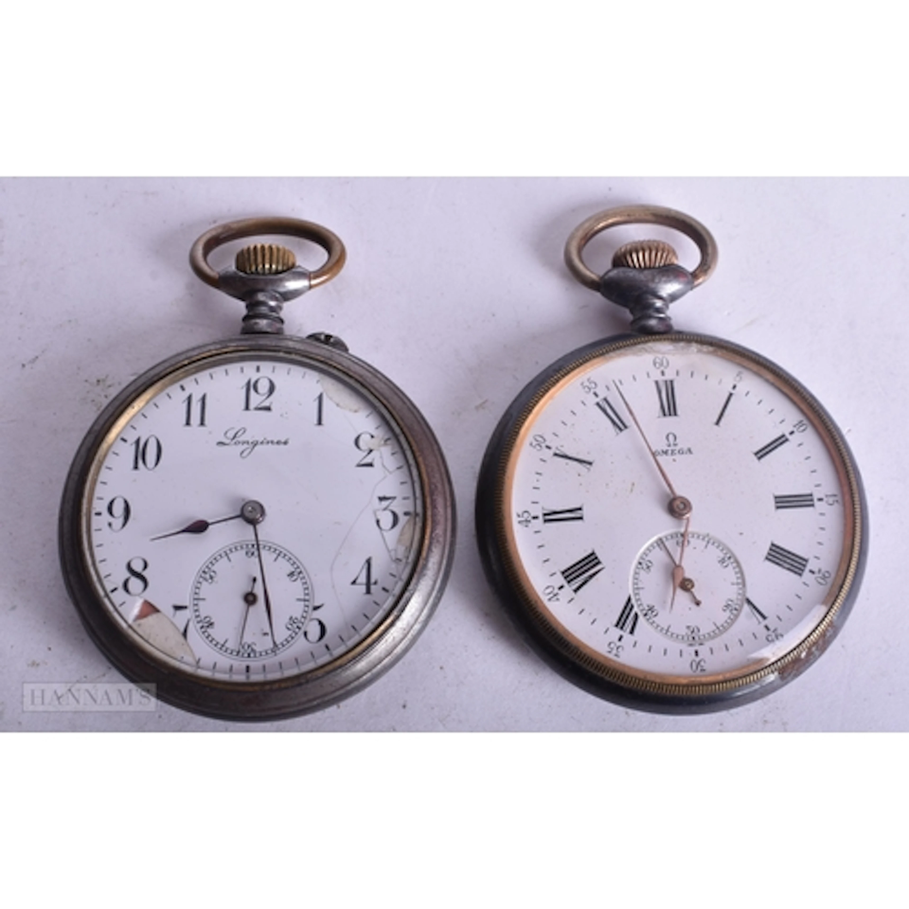 Omega Longines Vintage Pocket Watches Hand Wind SPARES/REPAI...