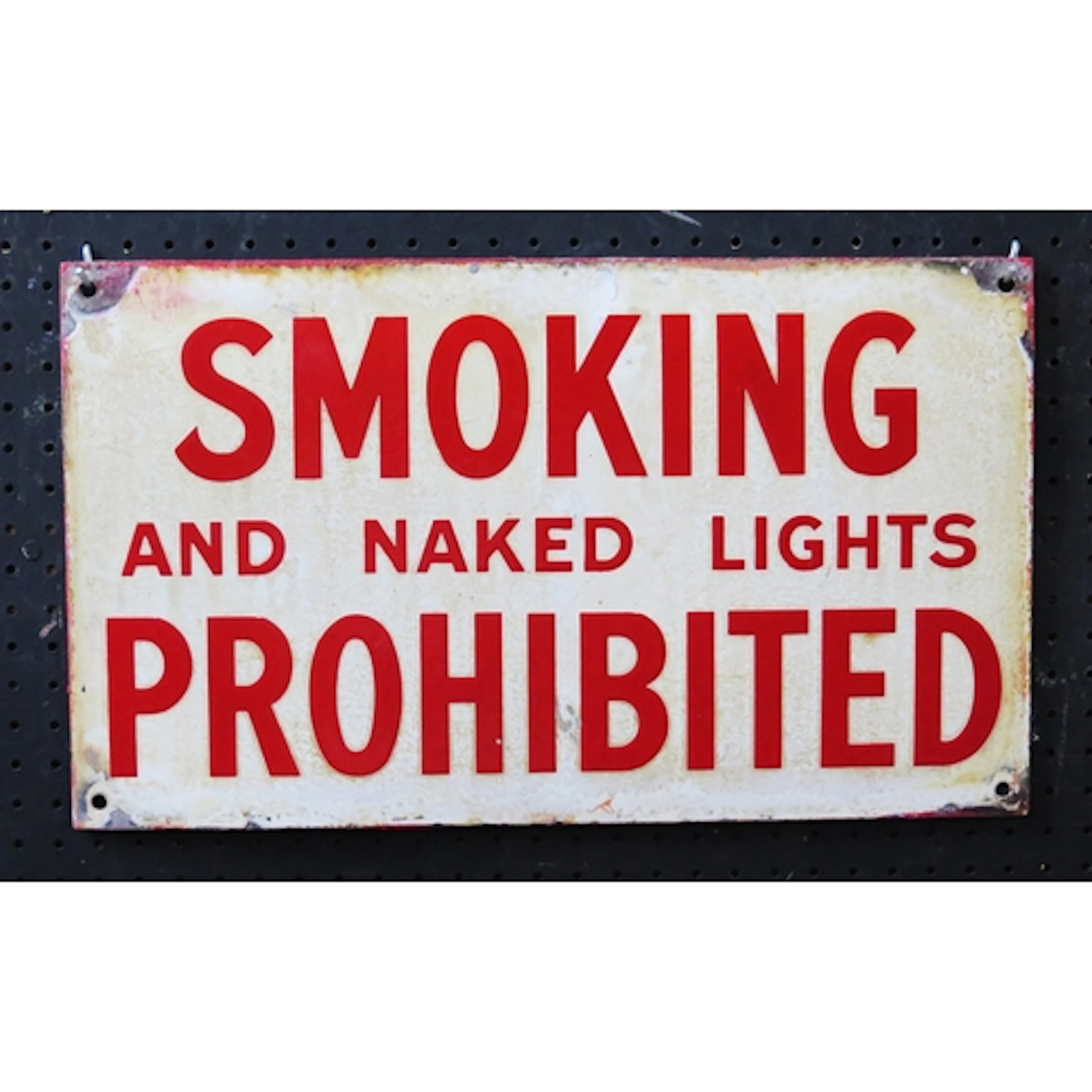 "Smoking and Naked Lights Prohibited" - an enamel advertisin...