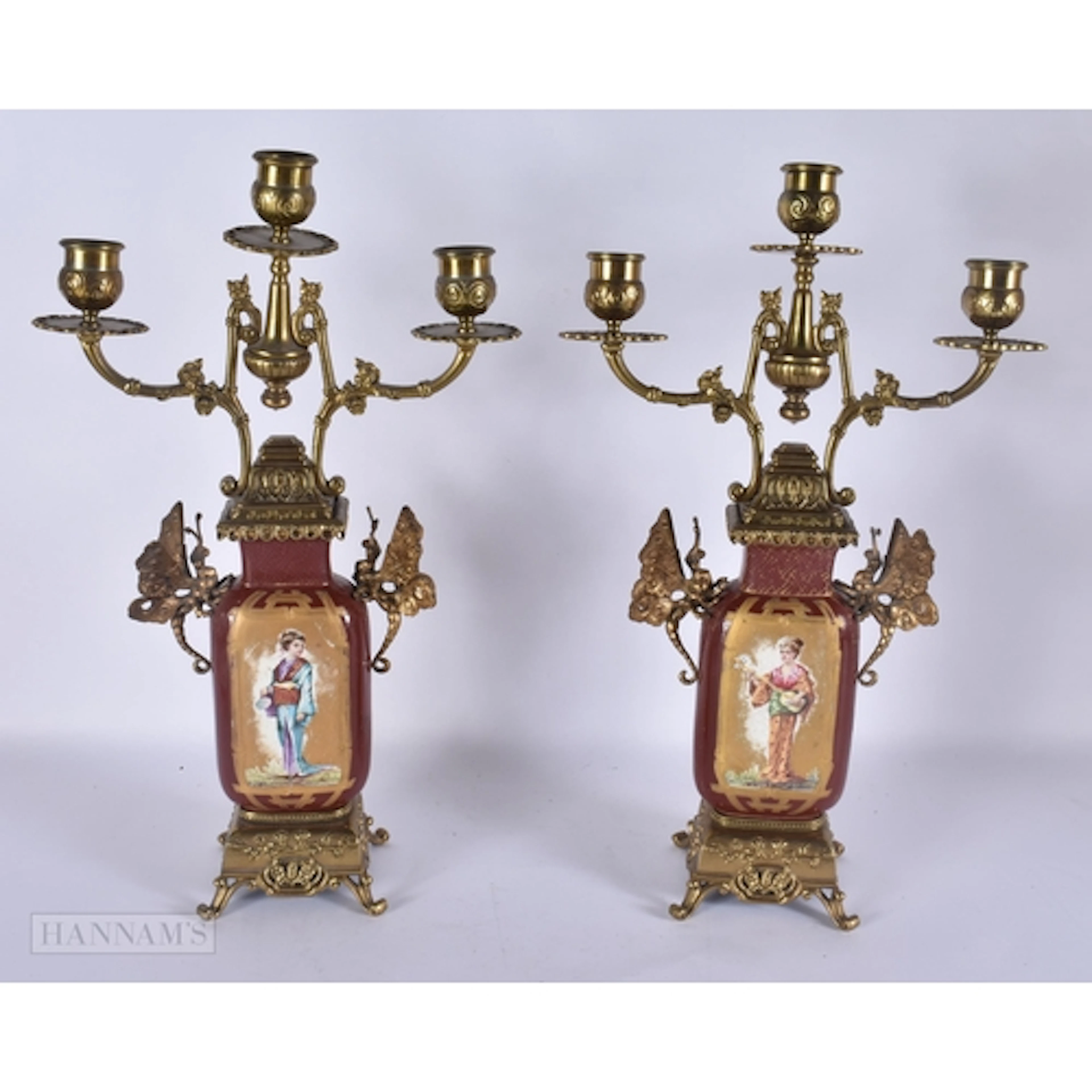 A PAIR OF 19TH CENTURY FRENCH PORCELAIN AESTHETIC MOVEMENT C...