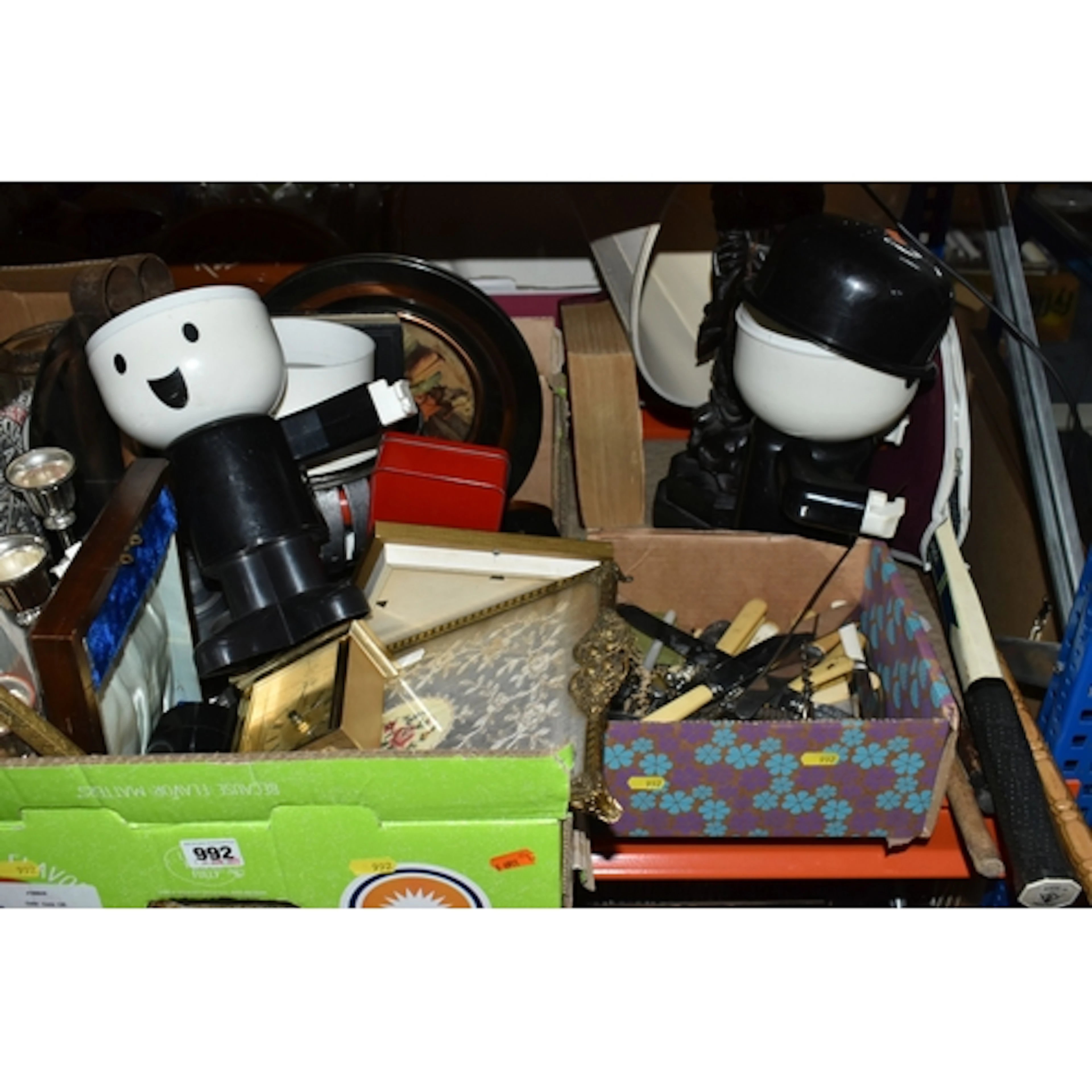 TWO BOXES AND LOOSE OF GENERAL HOUSEHOLD ITEMS to include a ...