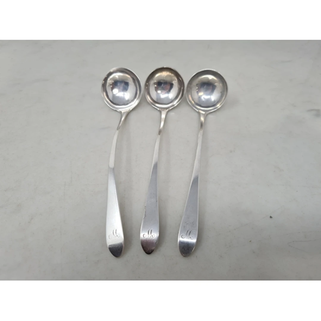 Three George III Scottish silver Toddy Ladles old english pa...