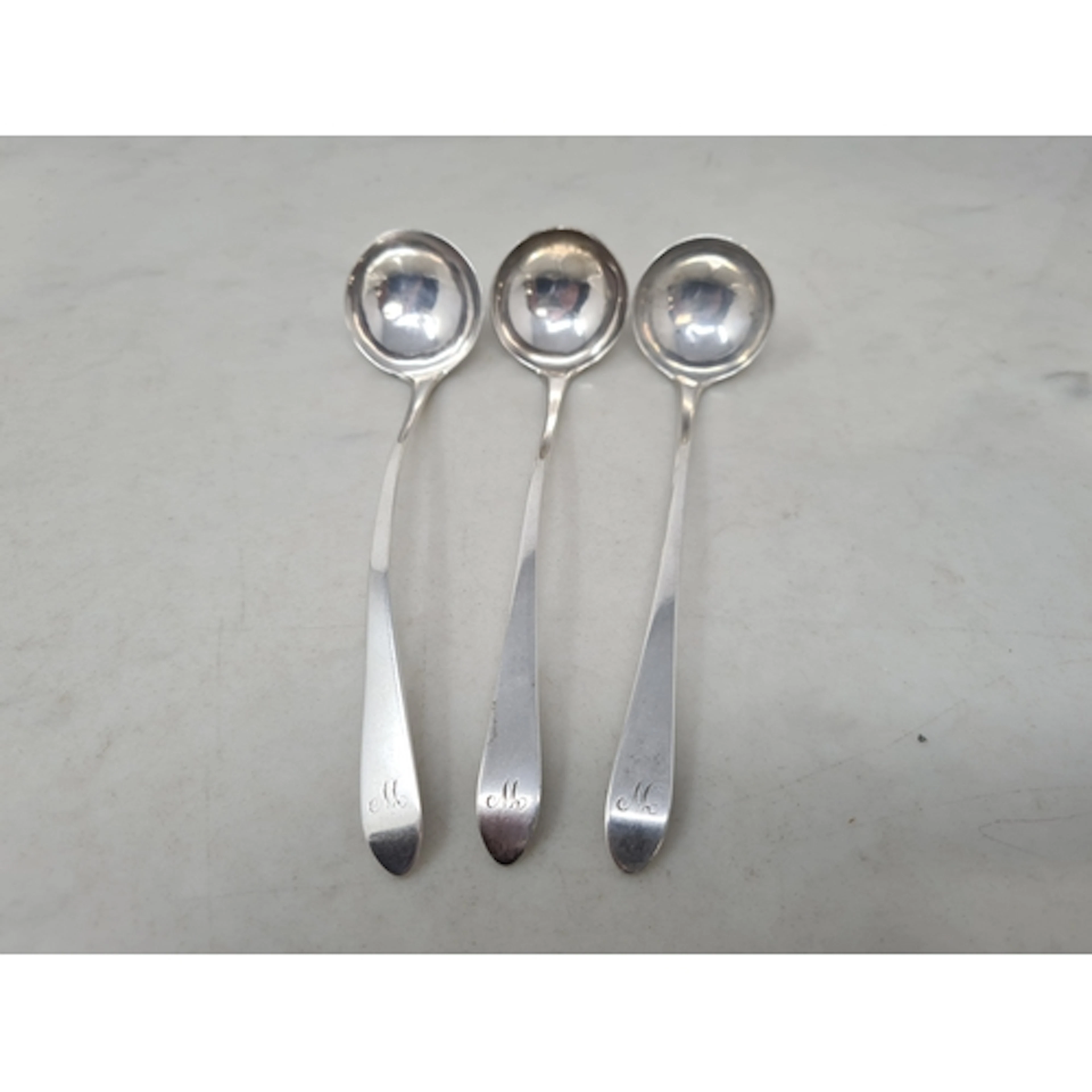 Three George III Scottish silver Toddy Ladles old english pa...