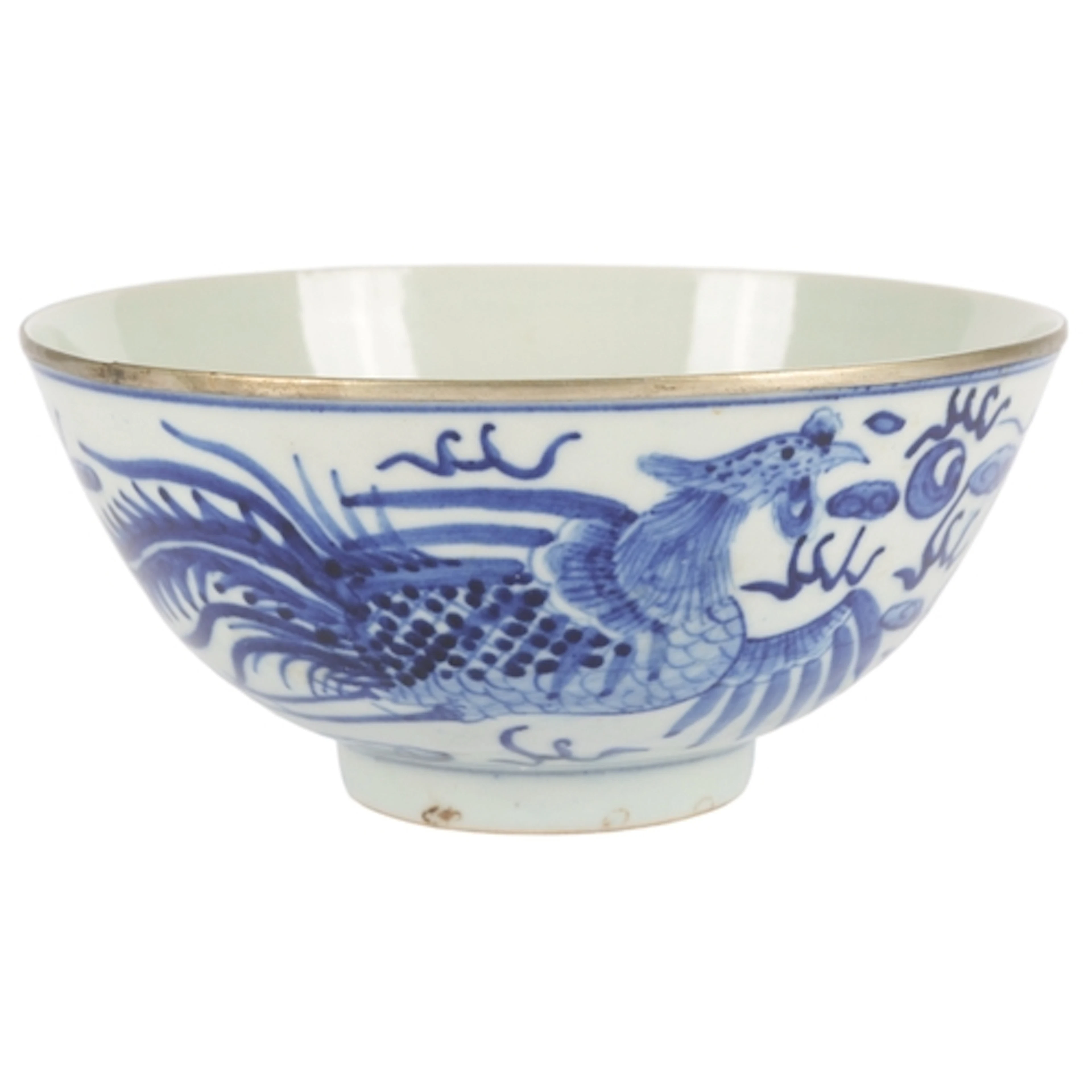 A bleu de Huê 'dragon and phoenix' bowl, early 20th century,...