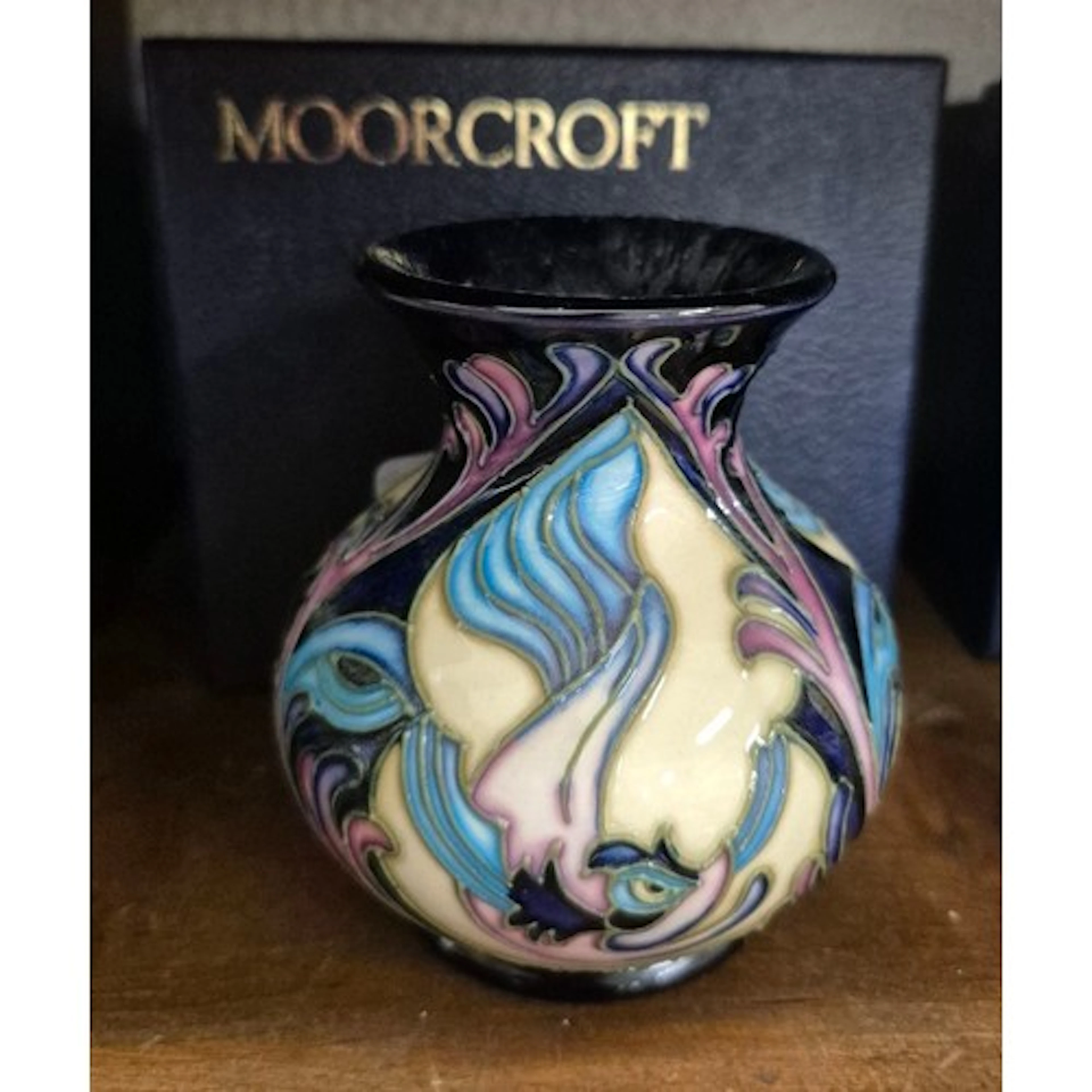 Moorcorft bulbous squat vase, Moroccan Myths pattern designe...