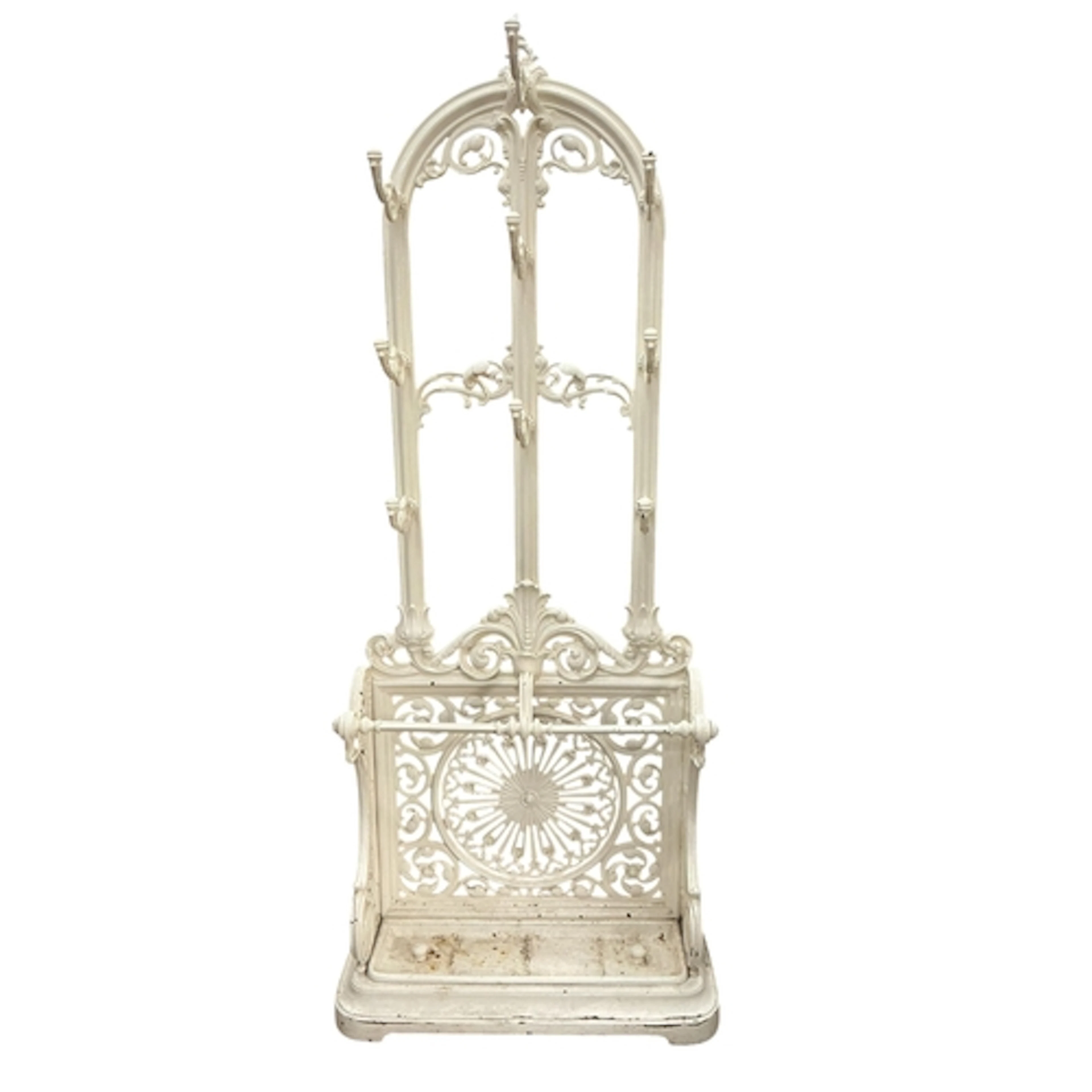 A Victorian painted cast iron hall stand by Yates, Haywood &...