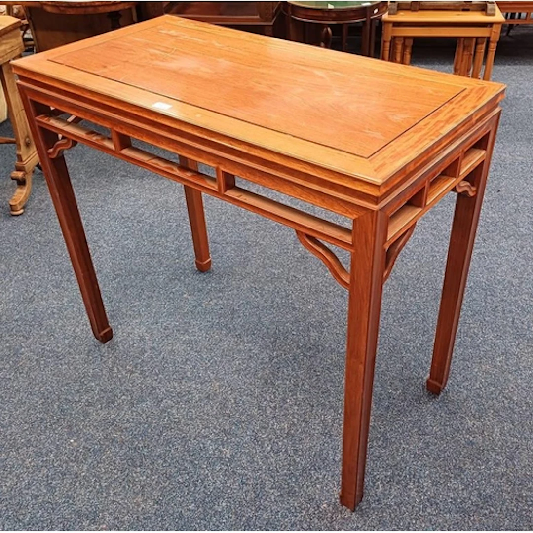 CHINESE HARDWOOD ALTAR TABLE, 91CM TALL X 101CM WIDE