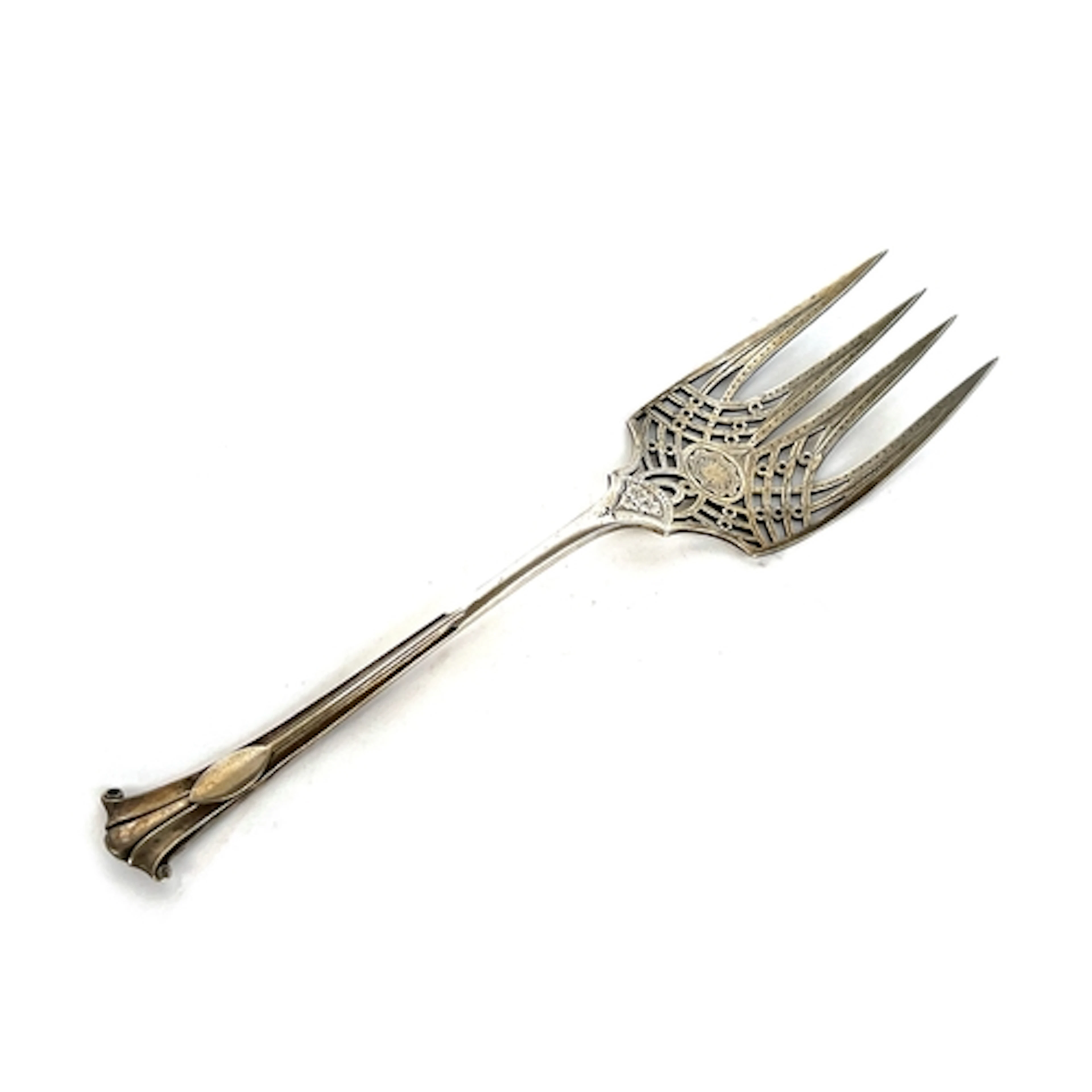 A large silver fish fork by Mappin & Webb, Sheffield 1896, 9...