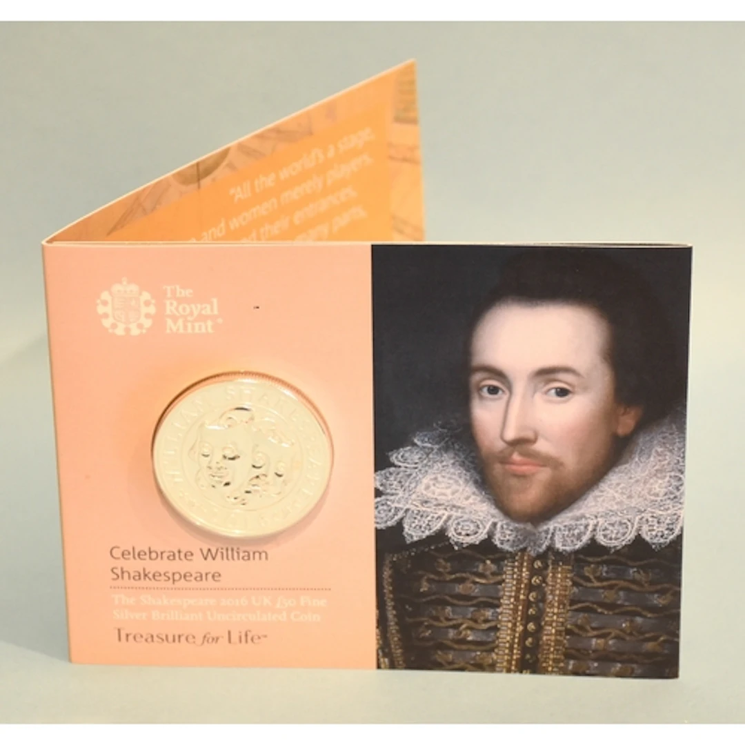 The Royal Mint, 2016 The Shakespeare UK £50 silver B/U...