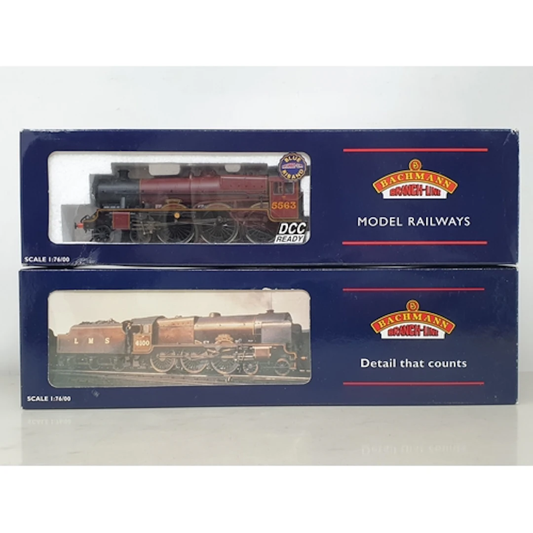 Two boxed Bachmann 00 gauge LMS maroon Locomotives comprisin...