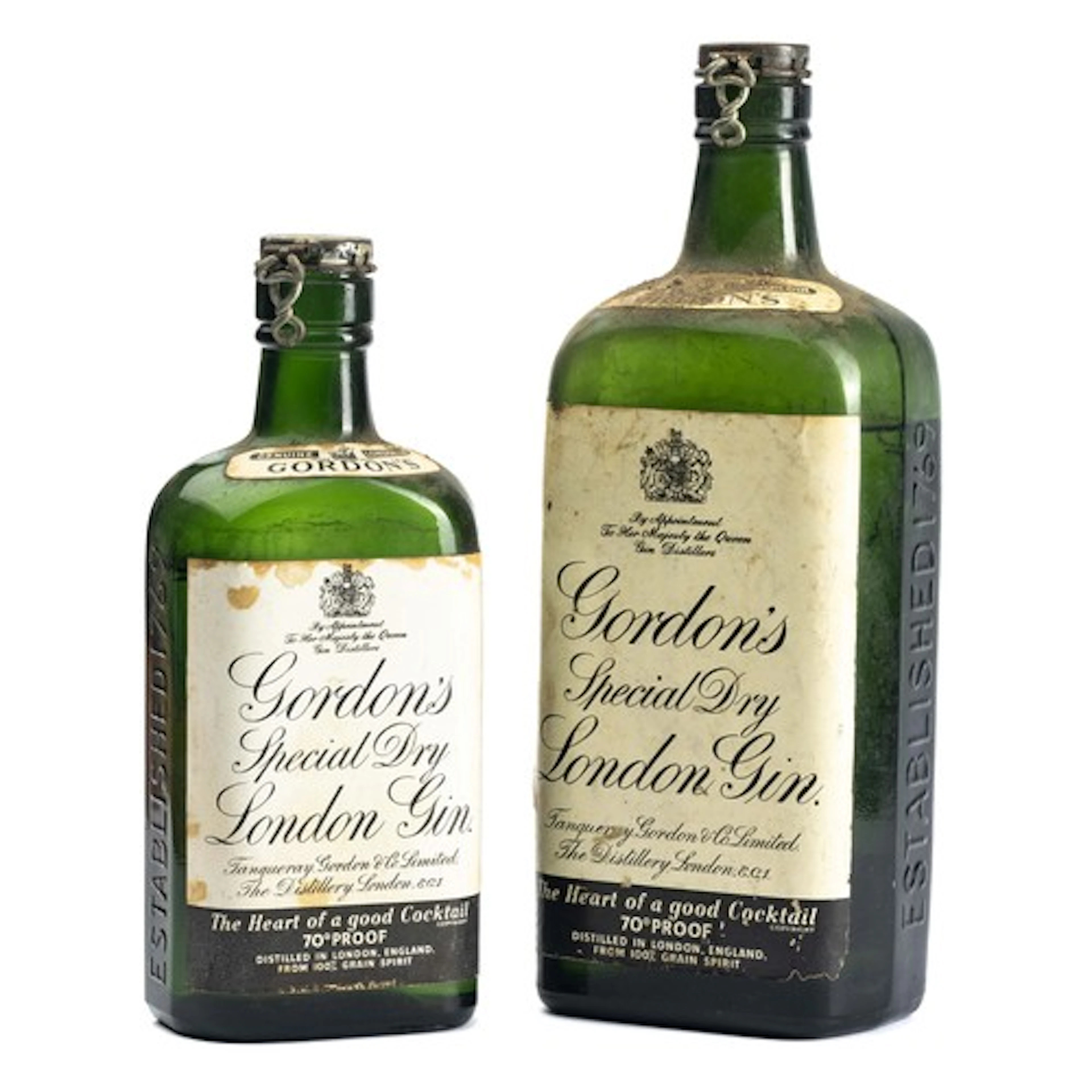 Two bottle's of 1950's Gordon's Special Dry London Gin, 70 p...