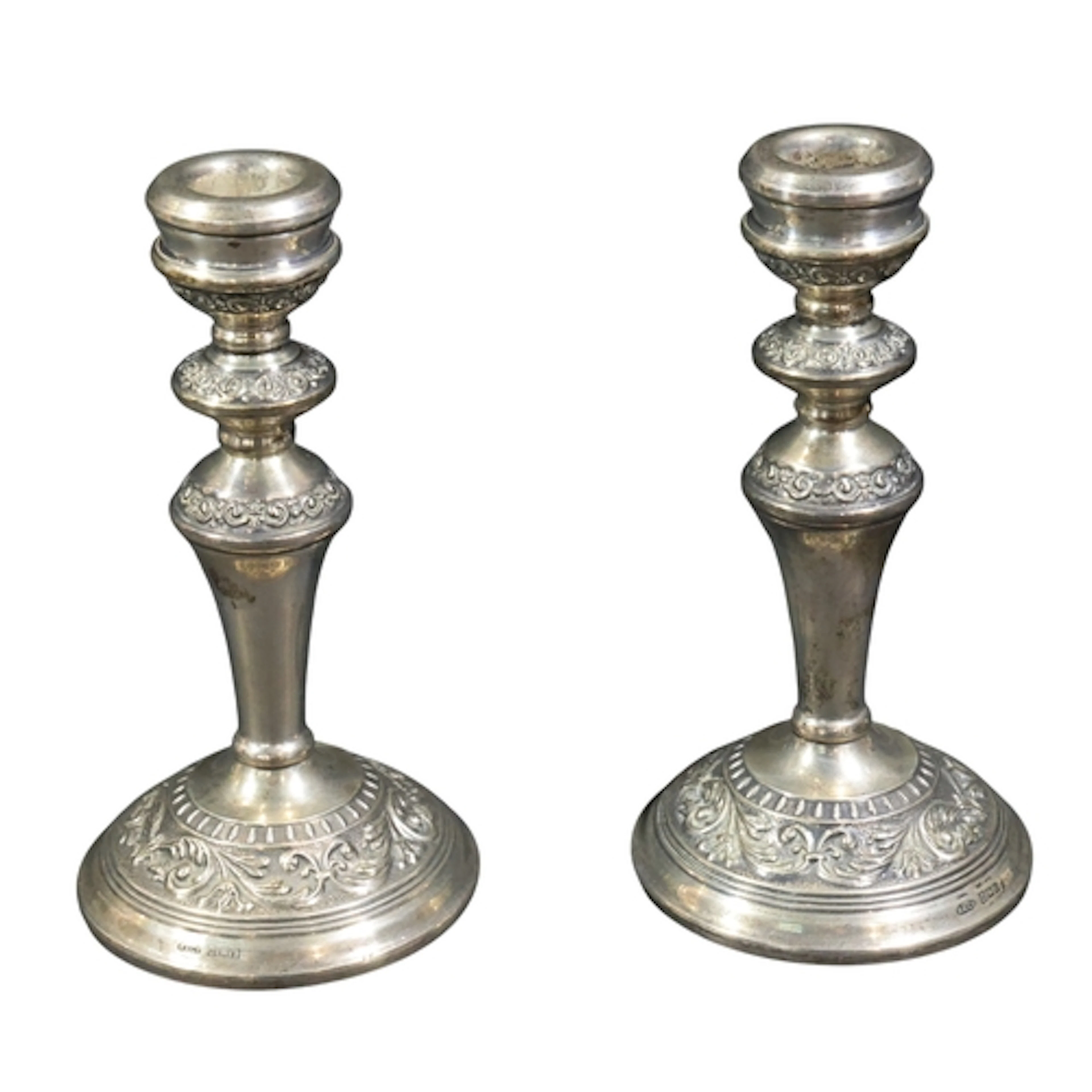 A pair of Elizabeth II candlesticks, by W I Broadway & Co, B...