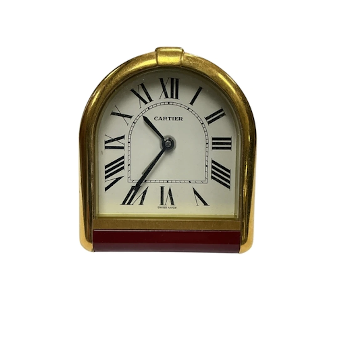 A Cartier Romane travel clock, ref. 6602, no. 1U01876, 8.5 x...