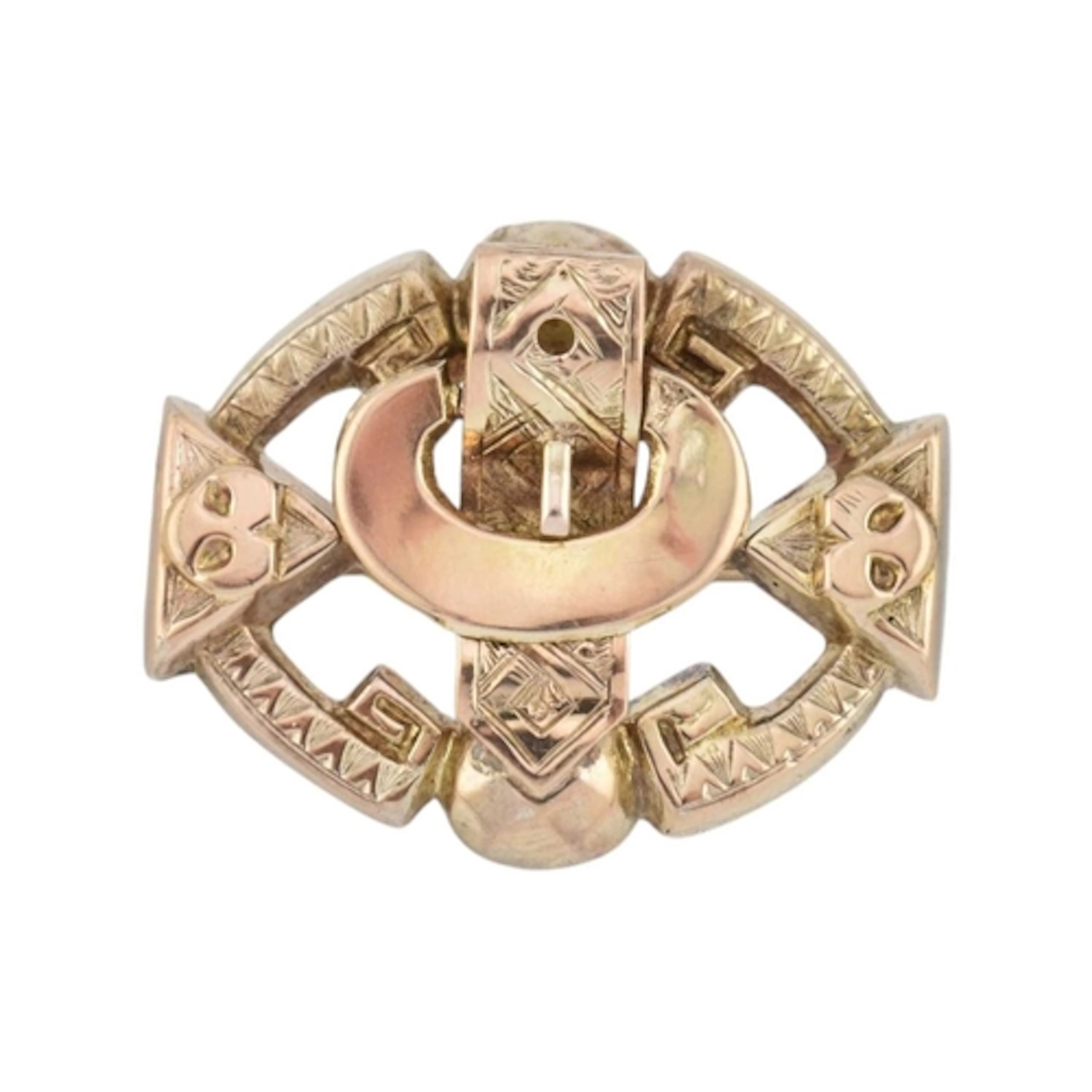 A 19th-century Victorian brooch pin. The brooch with a buckl...