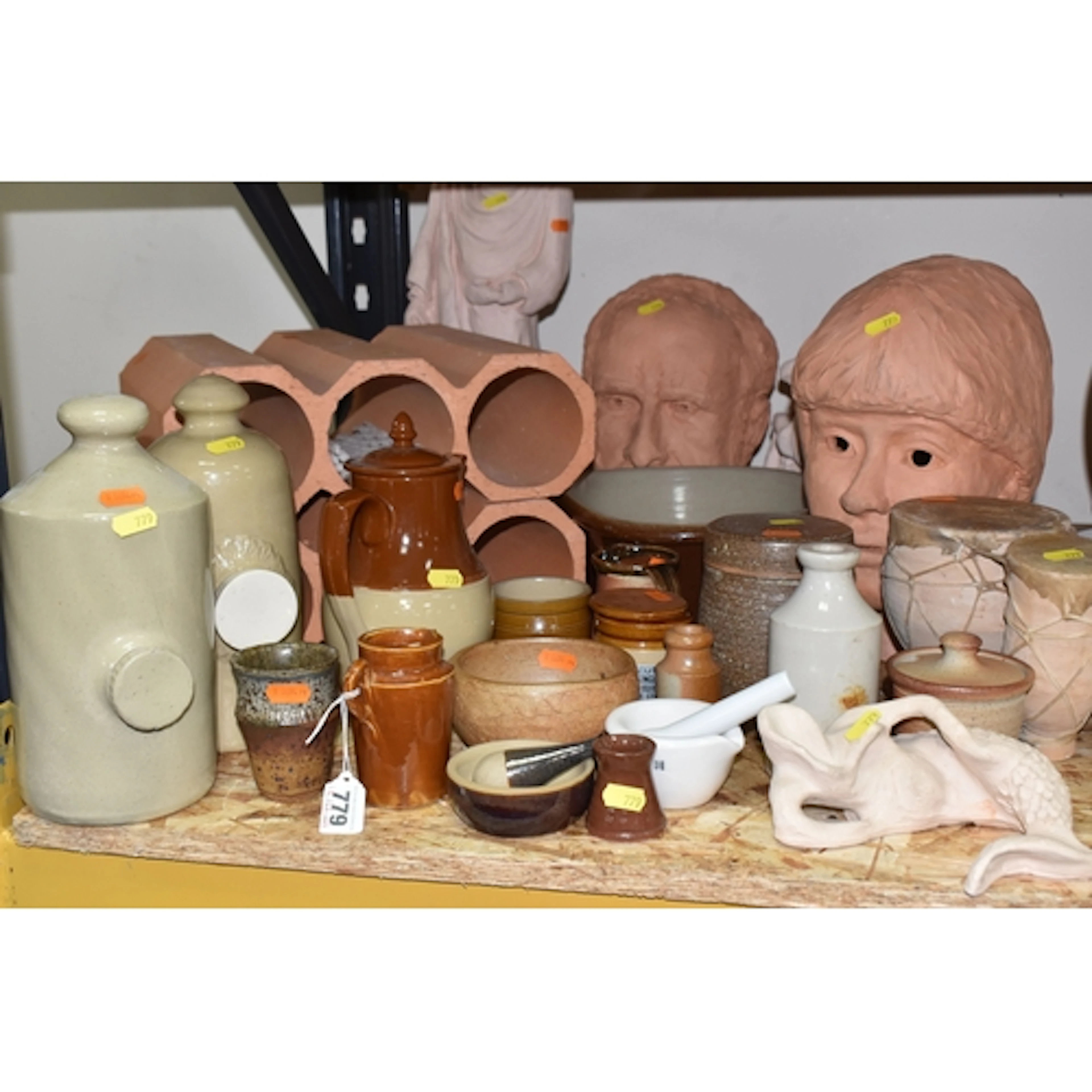 A GROUP OF STONEWARE AND STUDIO POTTERY to include two vinta...