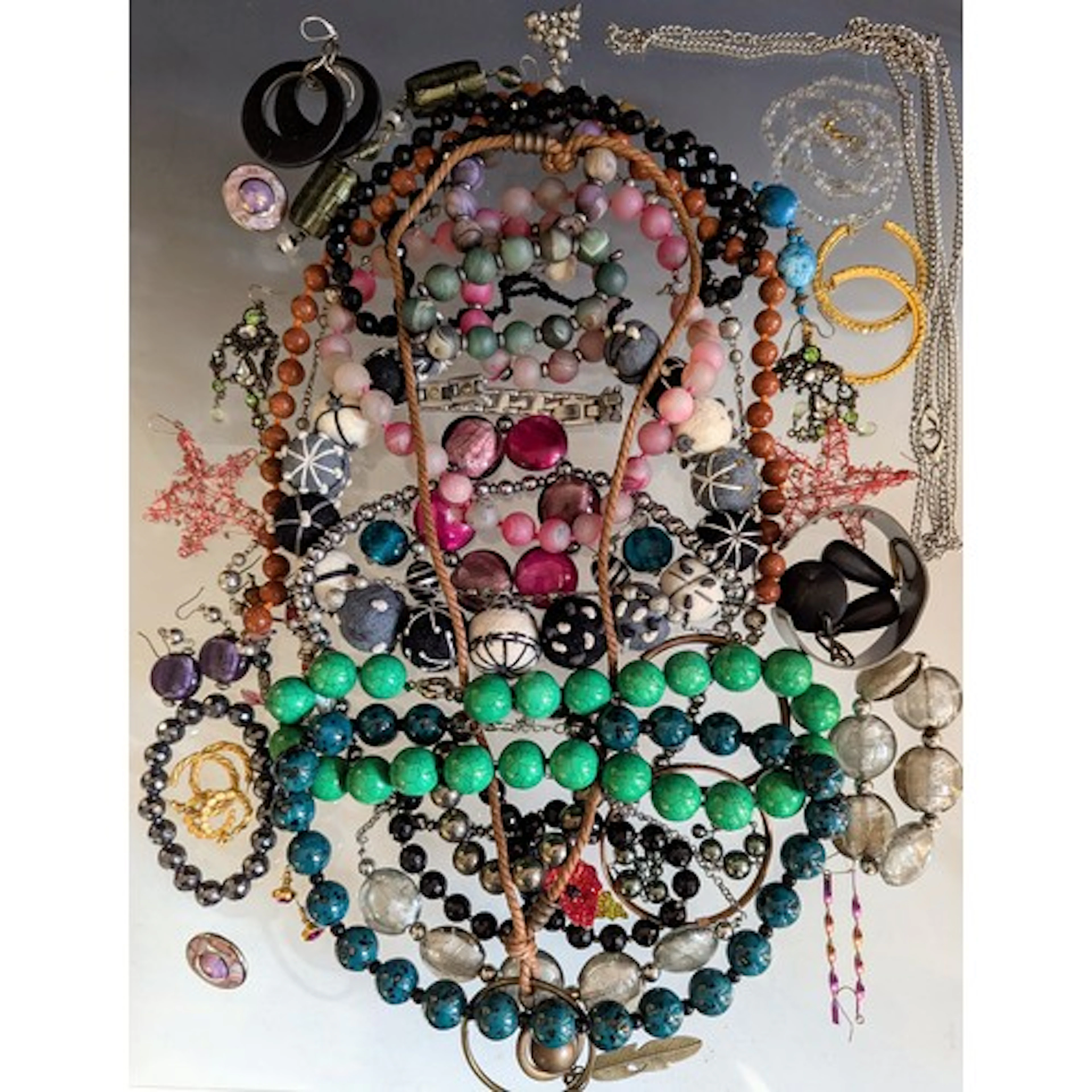 A selection of silver and costume jewellery, the silver jew...