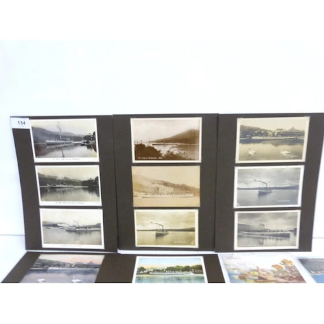 Collection of antique postcards of Lake Windermere Steamers ...
