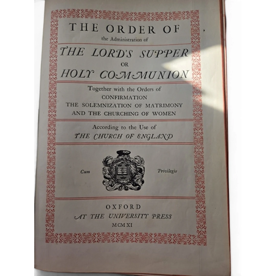 Order of the Administrator of The Lords Supper, Oxford 1911....