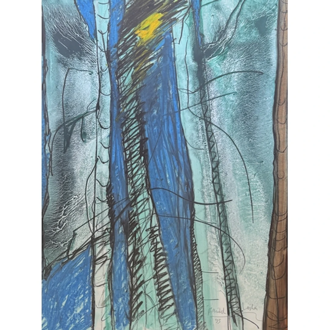 FARIDEH LASHAI (IRANIAN, 1944-2013): ABSTRACT Oil and pastel...