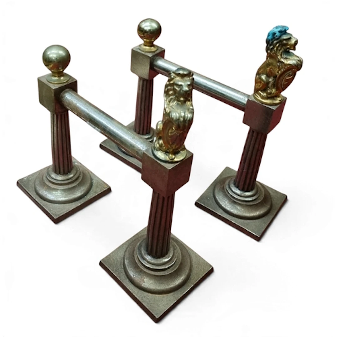 A good set of early 20th Century Steel and Brass Companion s...