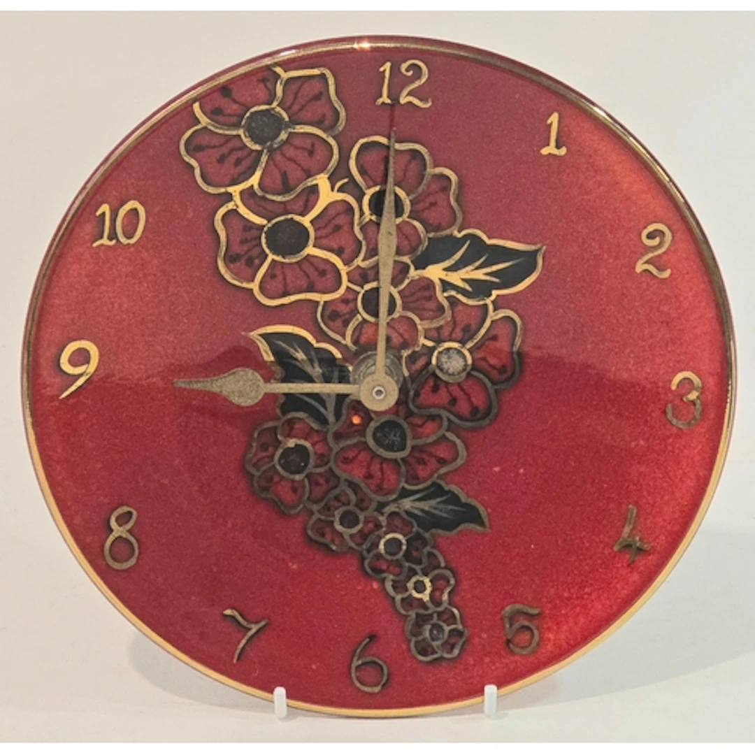 Poole Pottery unusual 1 of 1 unique studio clock decorated b...