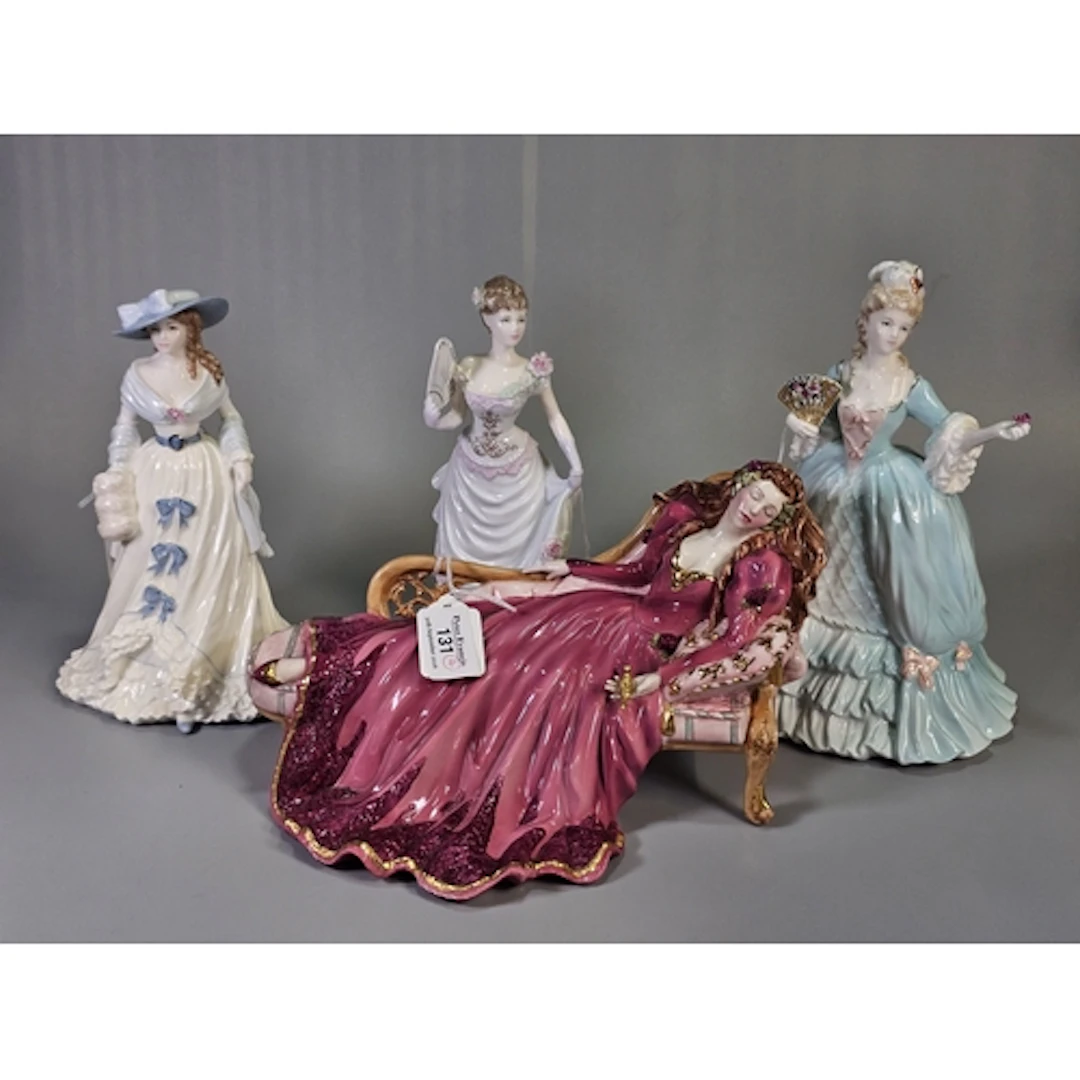 Three Coalport bone china figurines, comprising ‘Lillie Lang...
