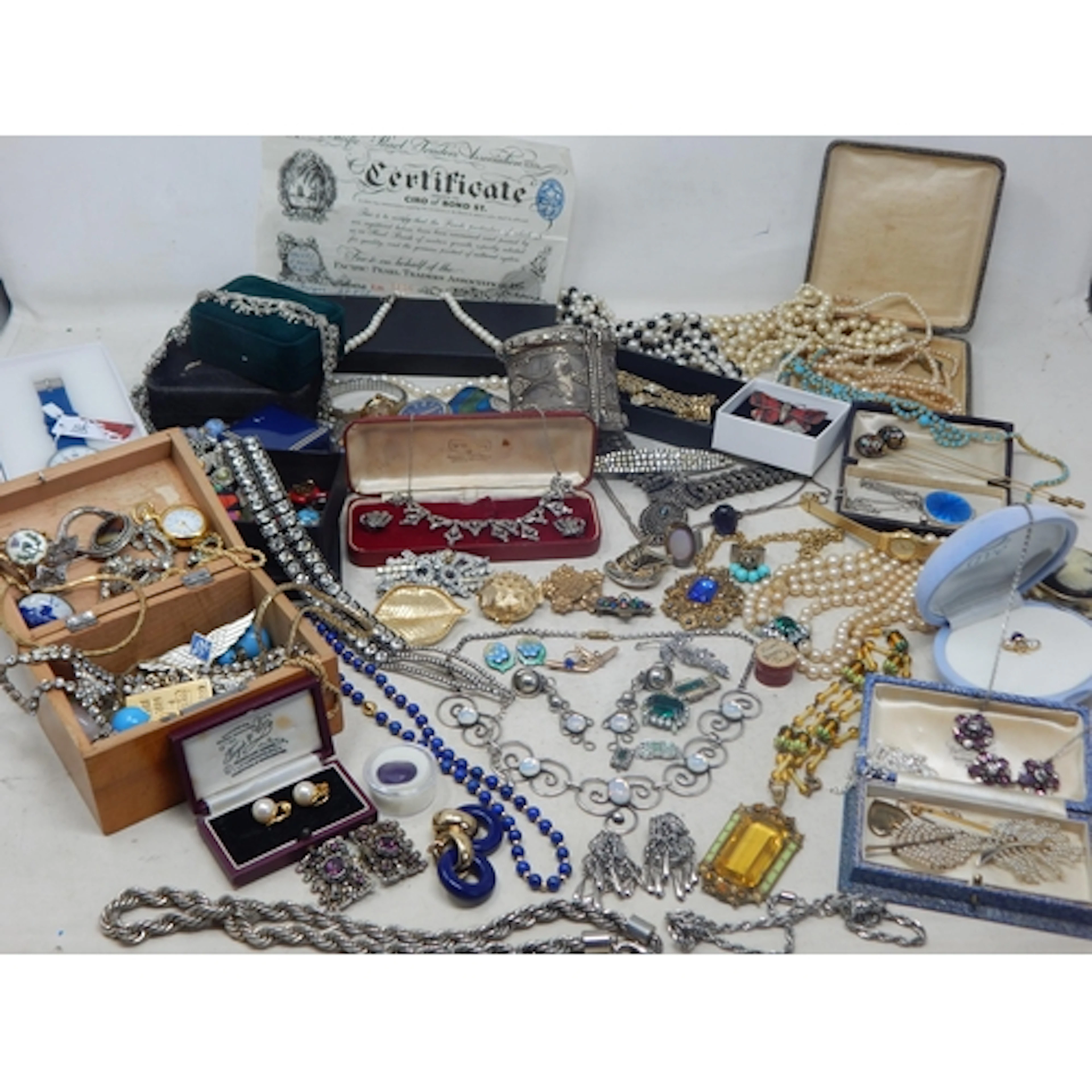 A Large Quantity of Antique & Vintage Costume Jewellery Incl...