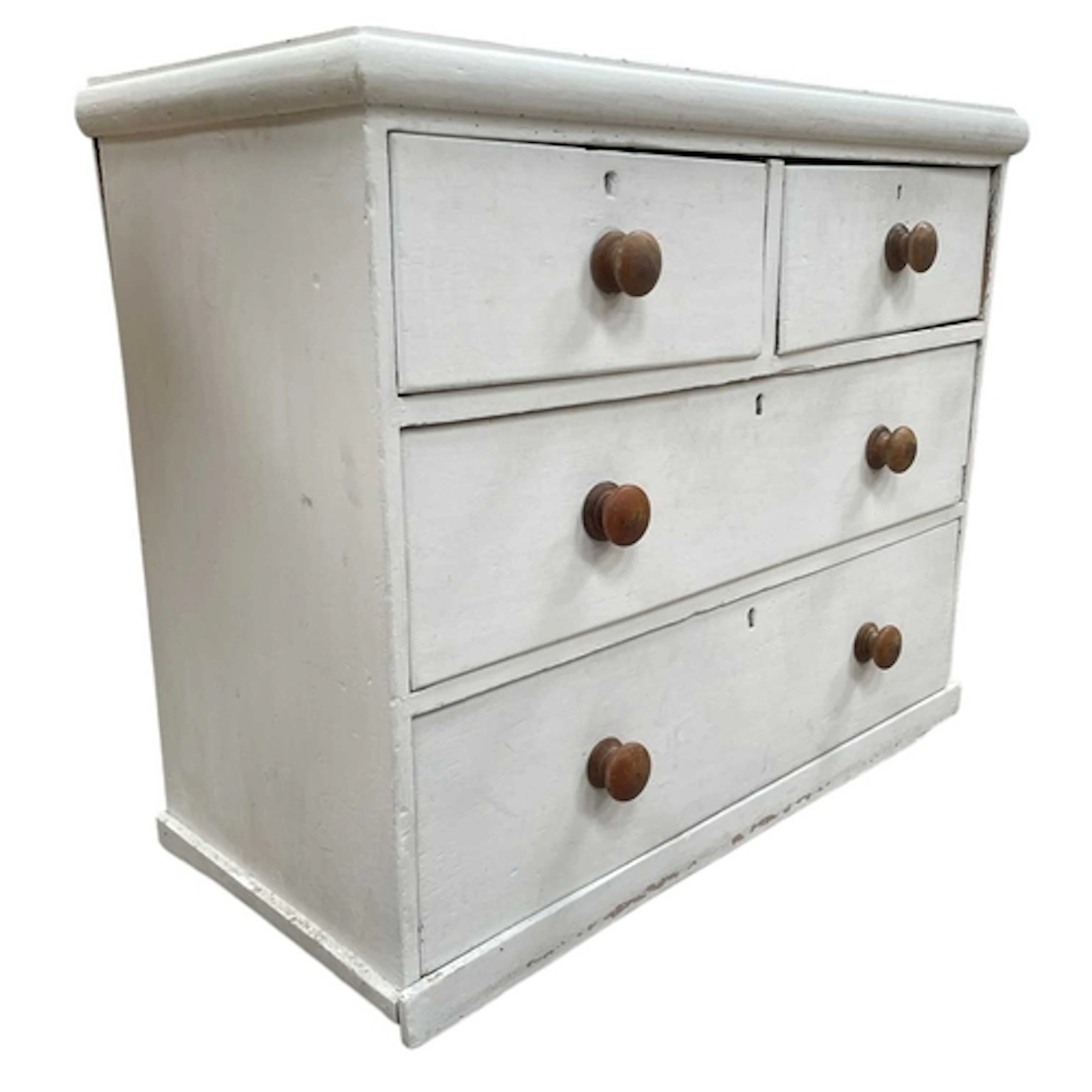 A 19th century Victorian over-painted pine chest of drawers....