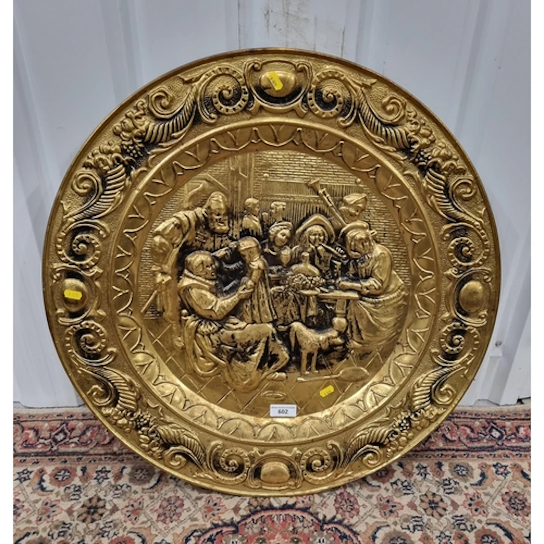 A large brass Charger, (R6).