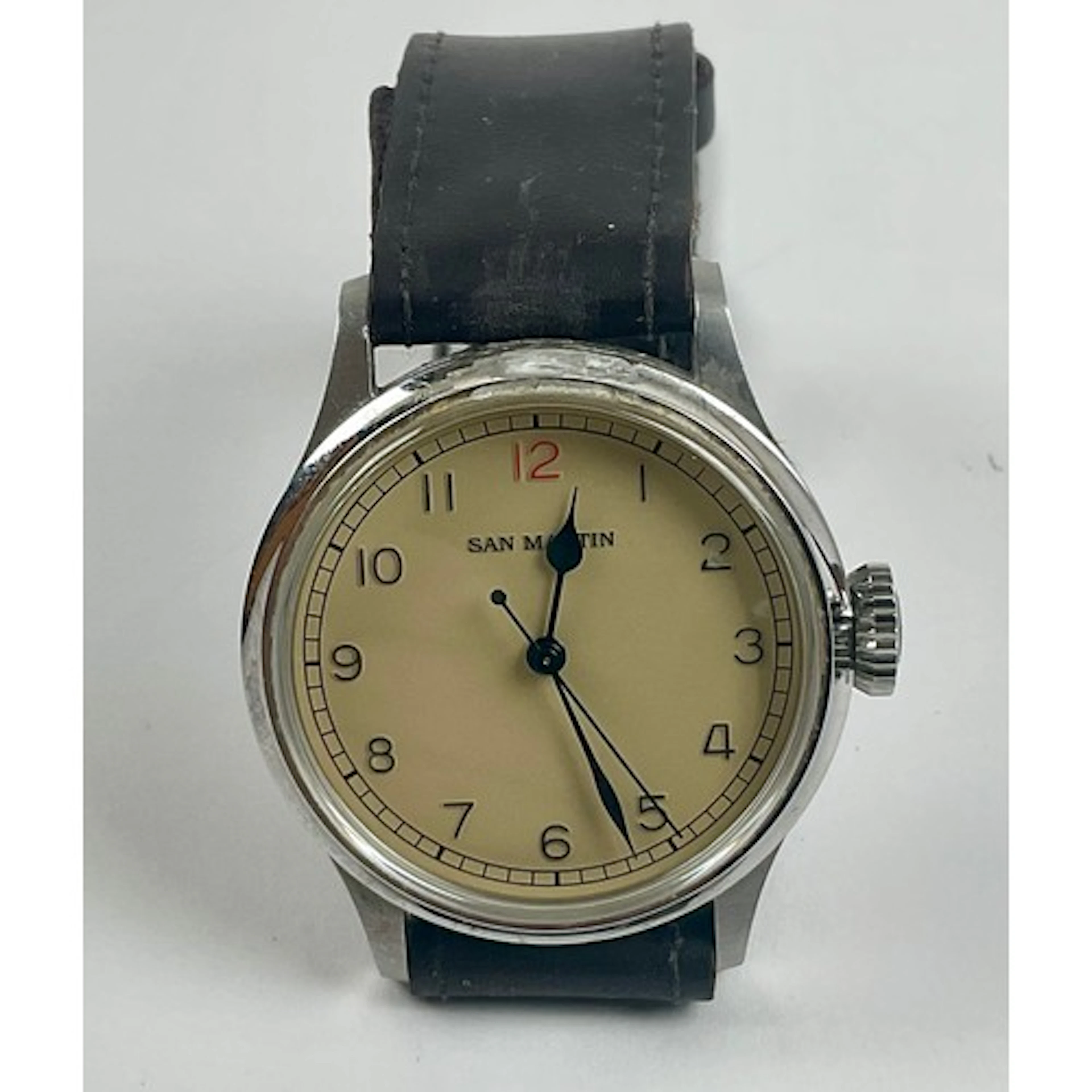 A San Martin stainless steel gentleman's wristwatch, Arabic ...