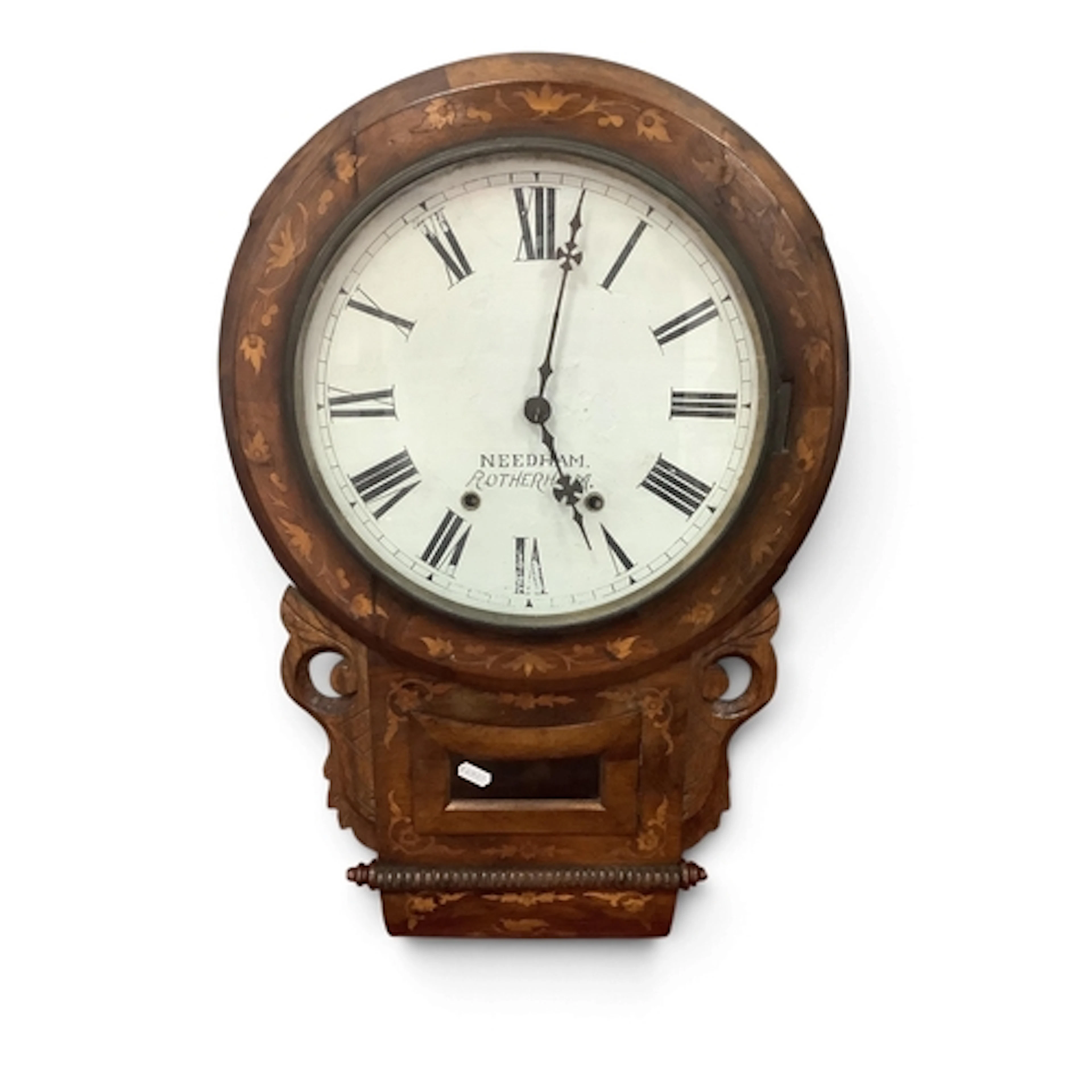XIX Century Inlaid Walnut Cased Wall Clock 'Needham, Rotherh...