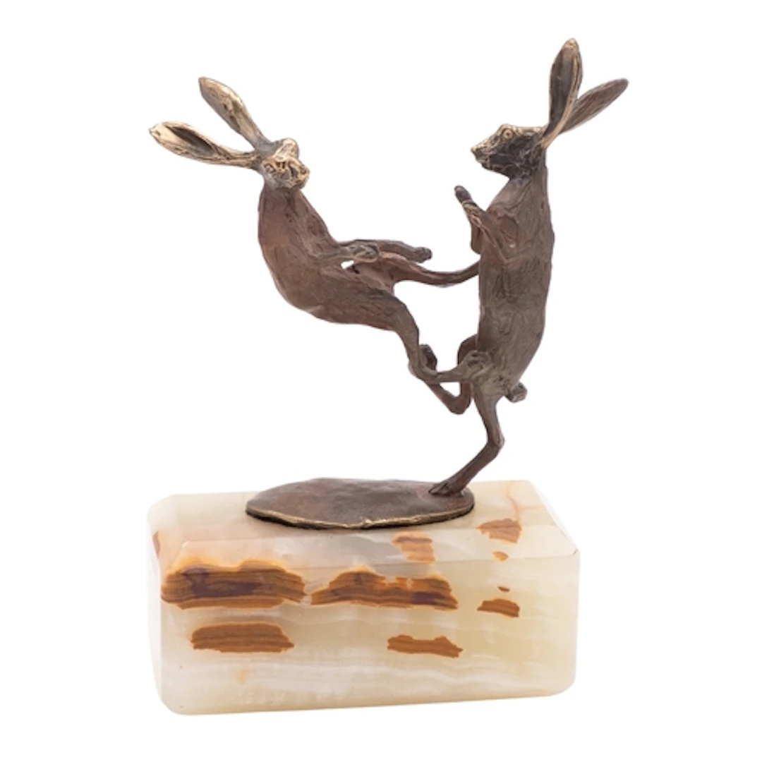 Michael Storey (Contemporary), a bronze group of two boxing ...