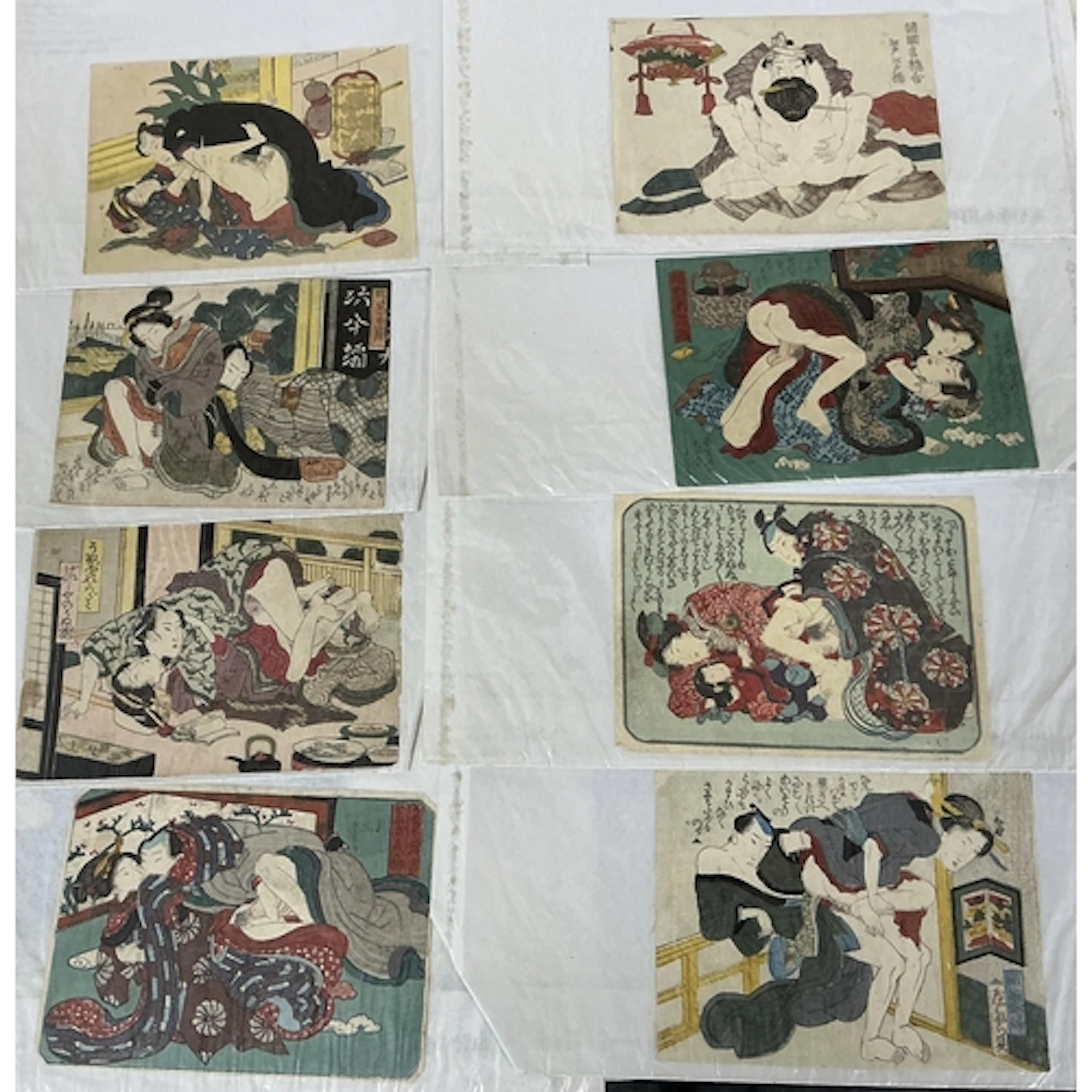 Kunisada School (19th century) Shunga from different series...