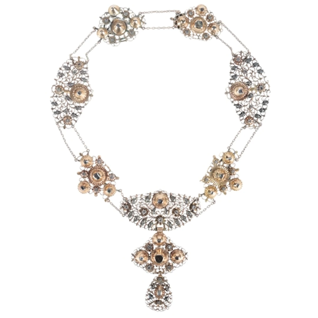 A diamond necklace, possibly Iberian peninsula, 19th century...