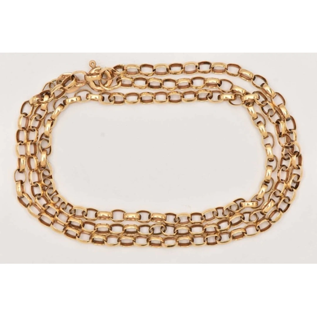 A 9CT YELLOW GOLD CHAIN NECKLACE, a belcher style chain, fit...