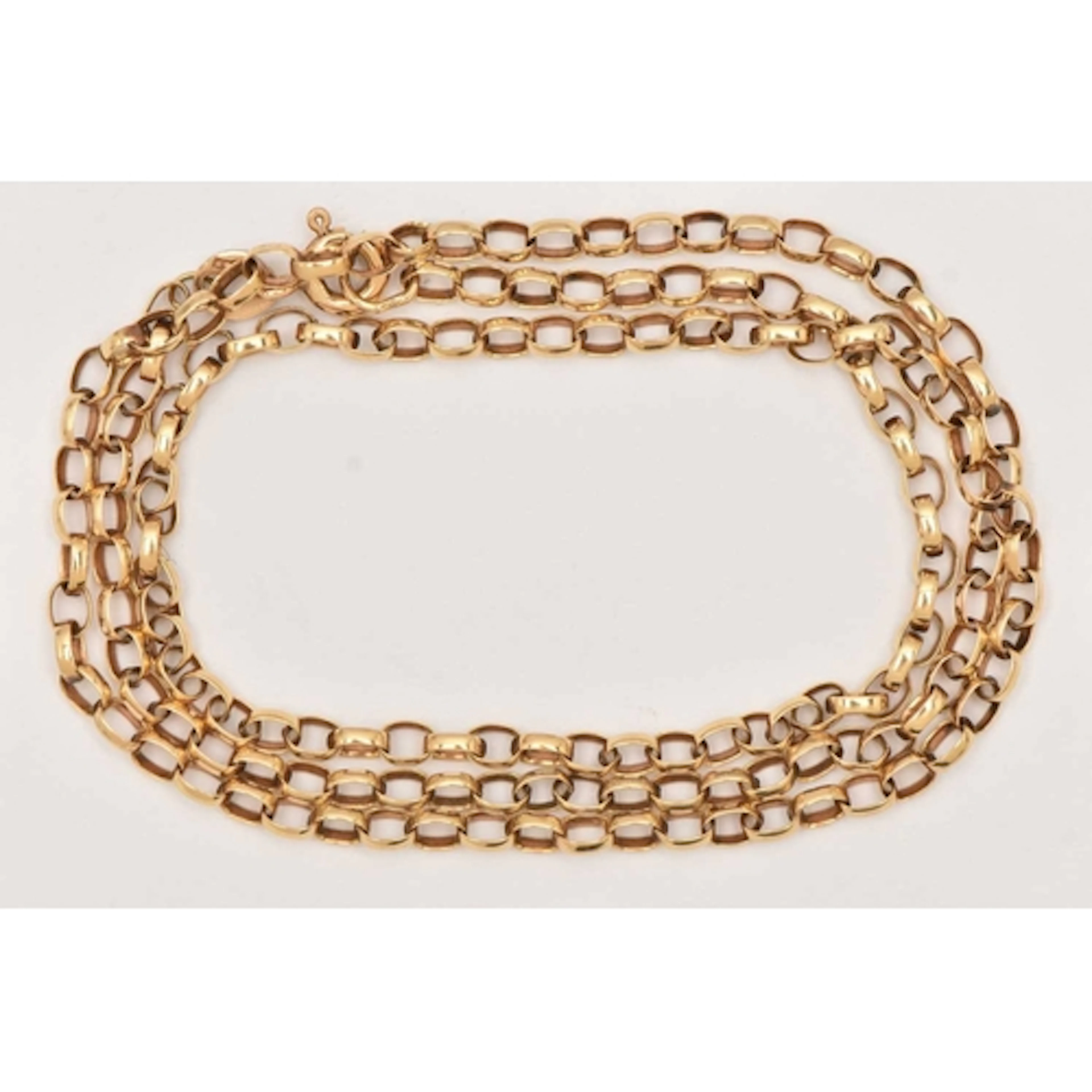A 9CT YELLOW GOLD CHAIN NECKLACE, a belcher style chain, fit...