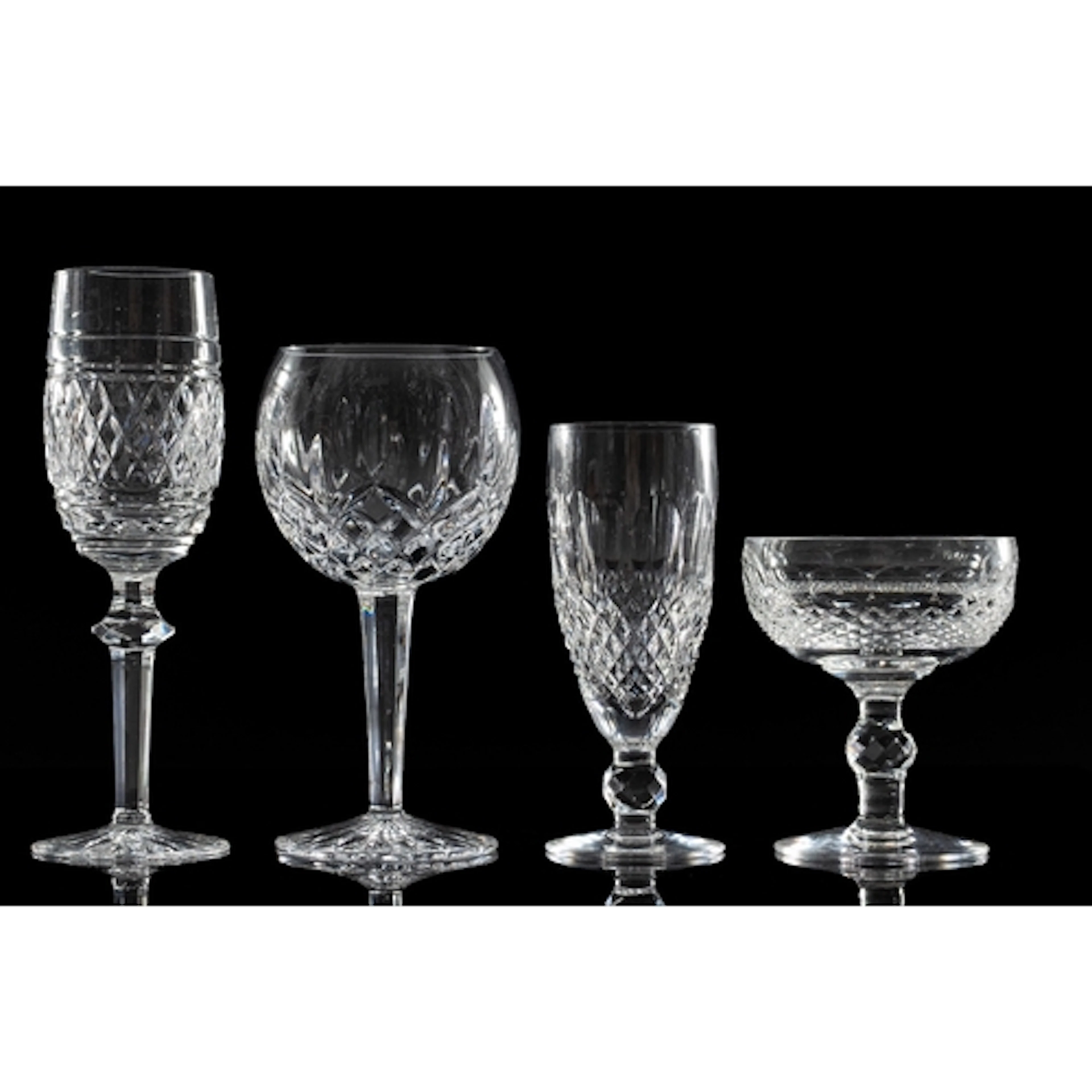 A part suite of Waterford Colleen wine glasses, tumblers and...