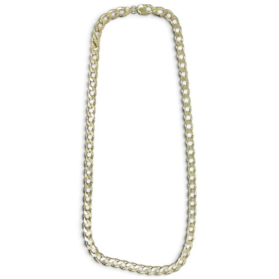 A 9ct gold heavy weight curb link necklace, 68cm long, Sheff...