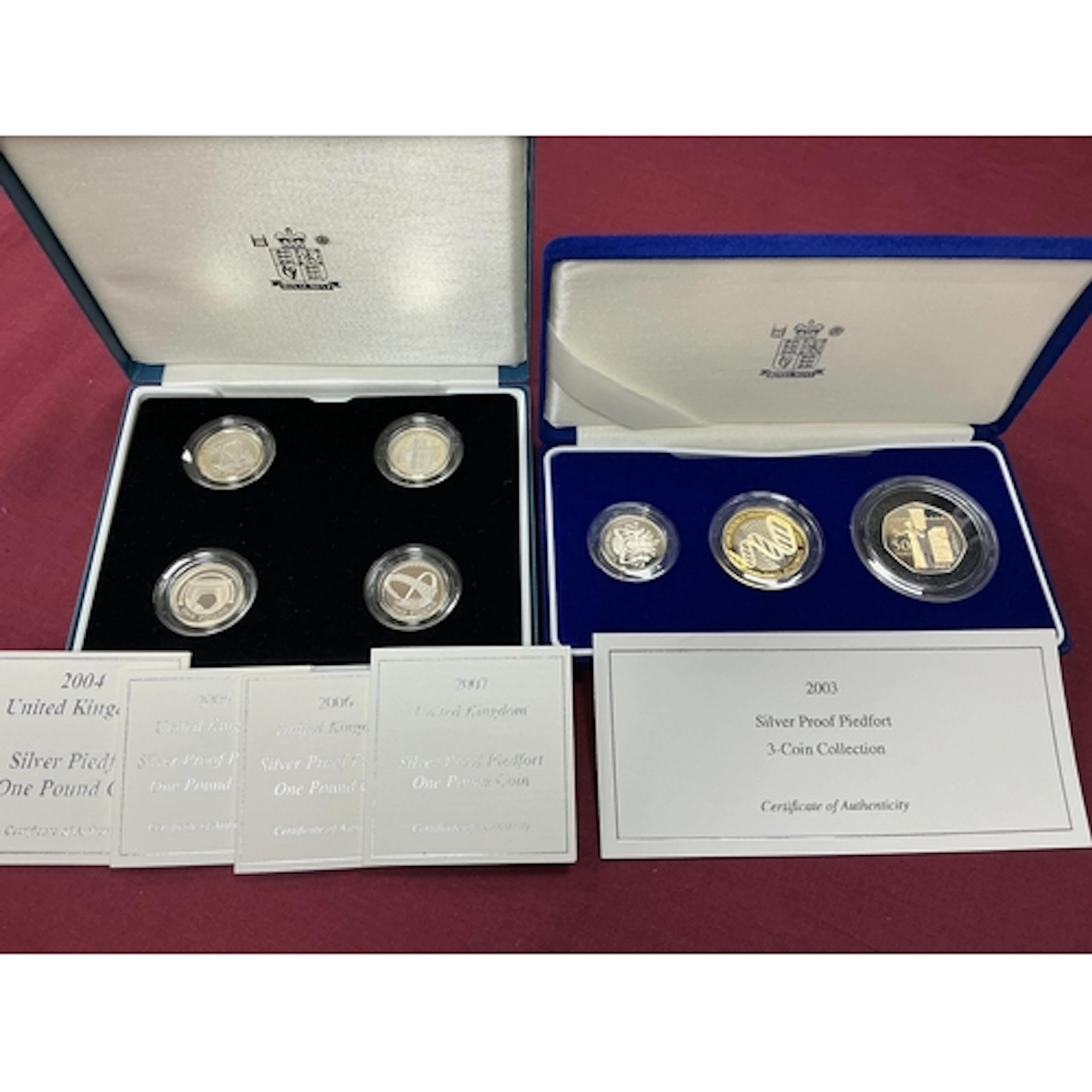 Royal Mint Bridges Of The UK Silver Proof Piedfort £1 Four C...