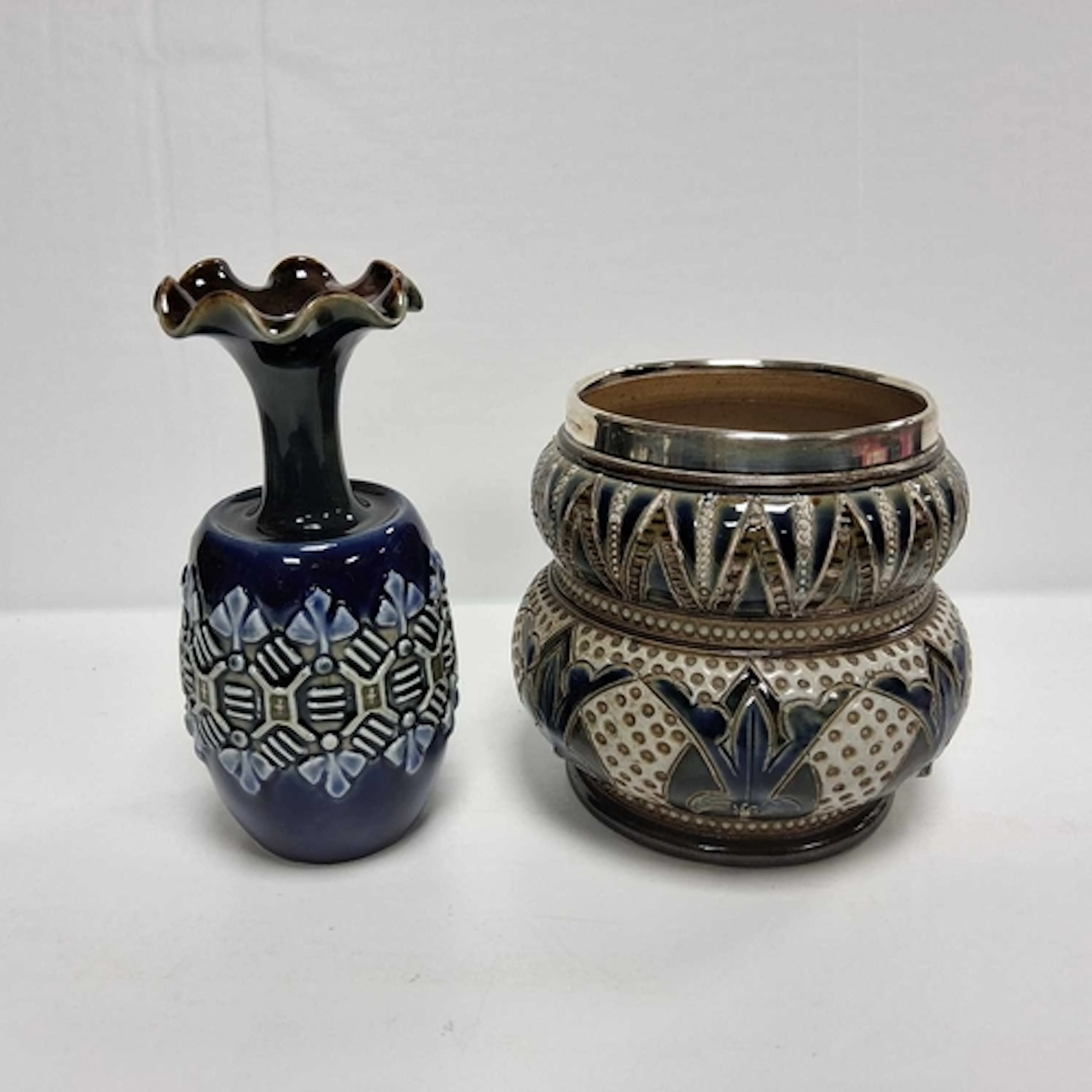 TWO PIECES OF VINTAGE DOULTON LAMBETH STONEWARE, comprising ...