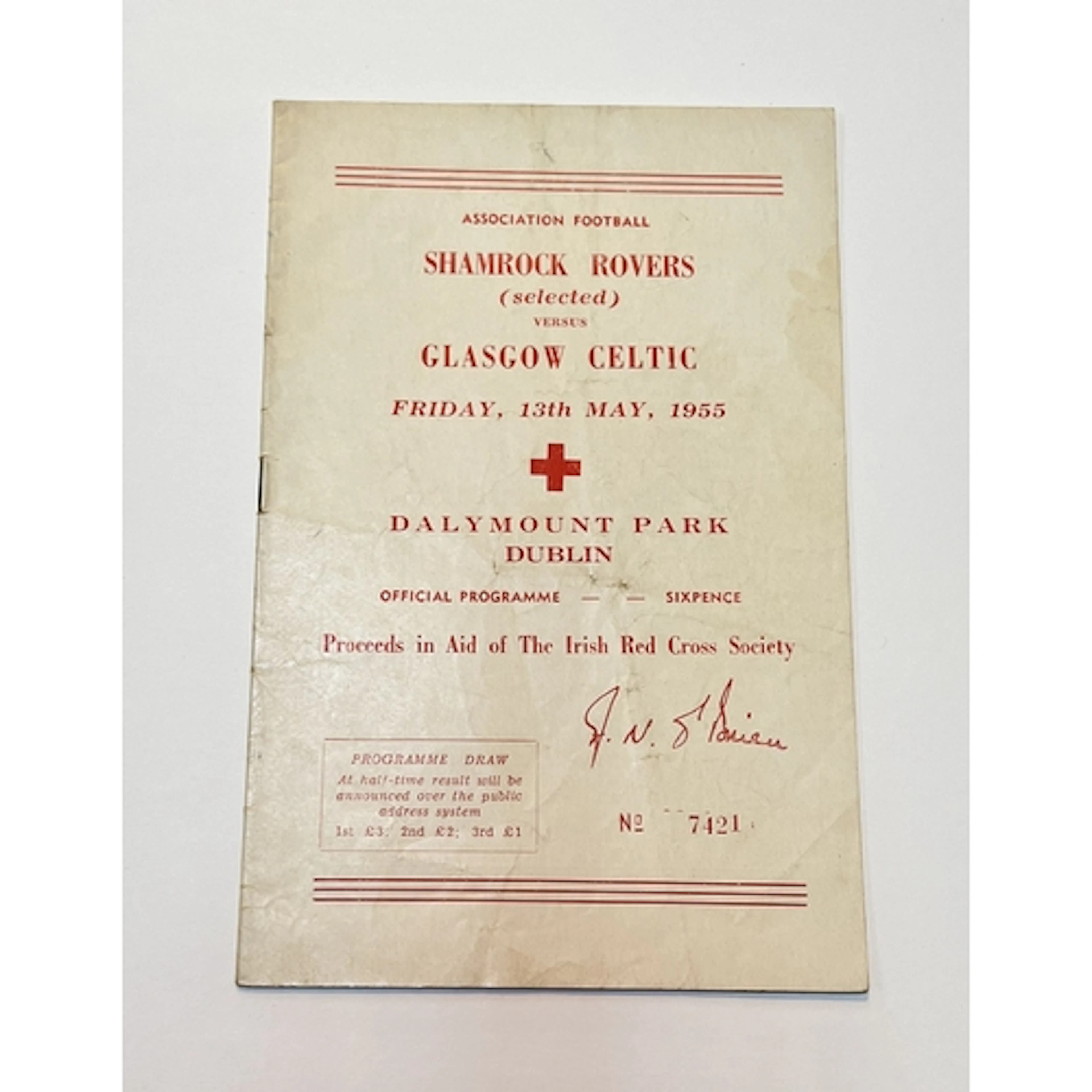 1955 Shamrock Rovers v Glasgow Celtic Irish Red Cross Aid ma...
