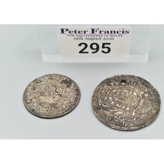 Half Hungarian silver Thaler coin, together with a 1/3 silve...