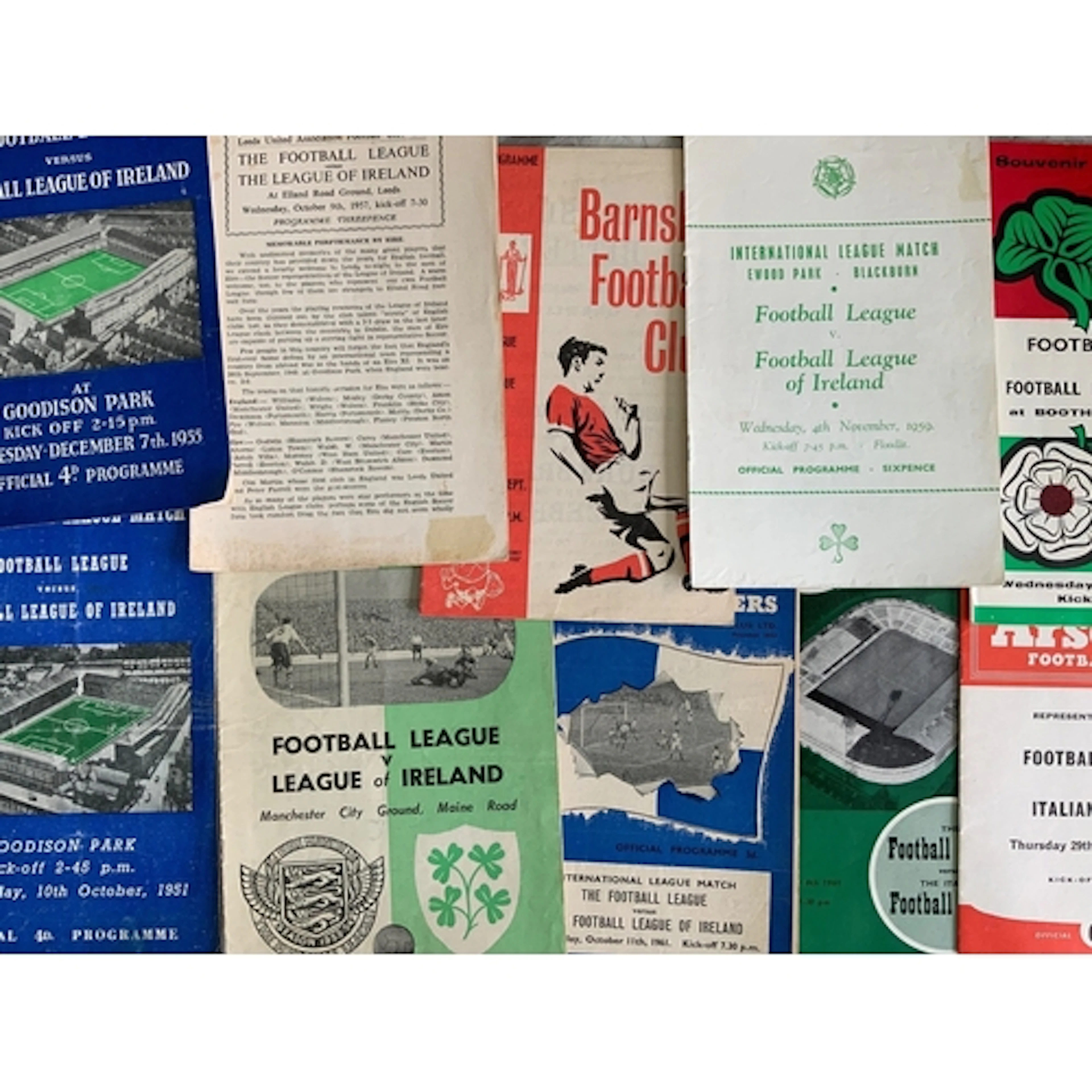Football League v Irish League Football Programmes: Matches ...