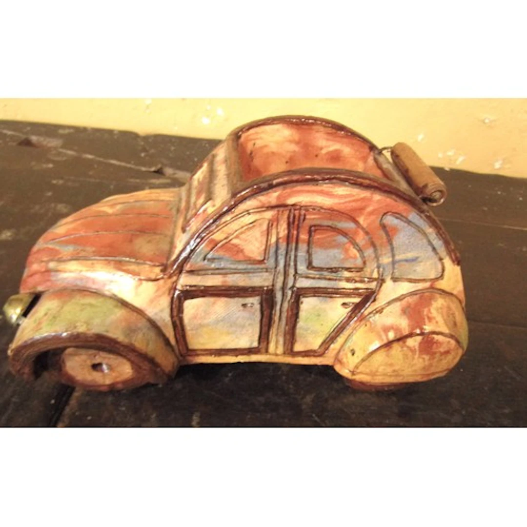 Vintage Citroen 2CV Fired Eatherware Motorcar Model Approxim...