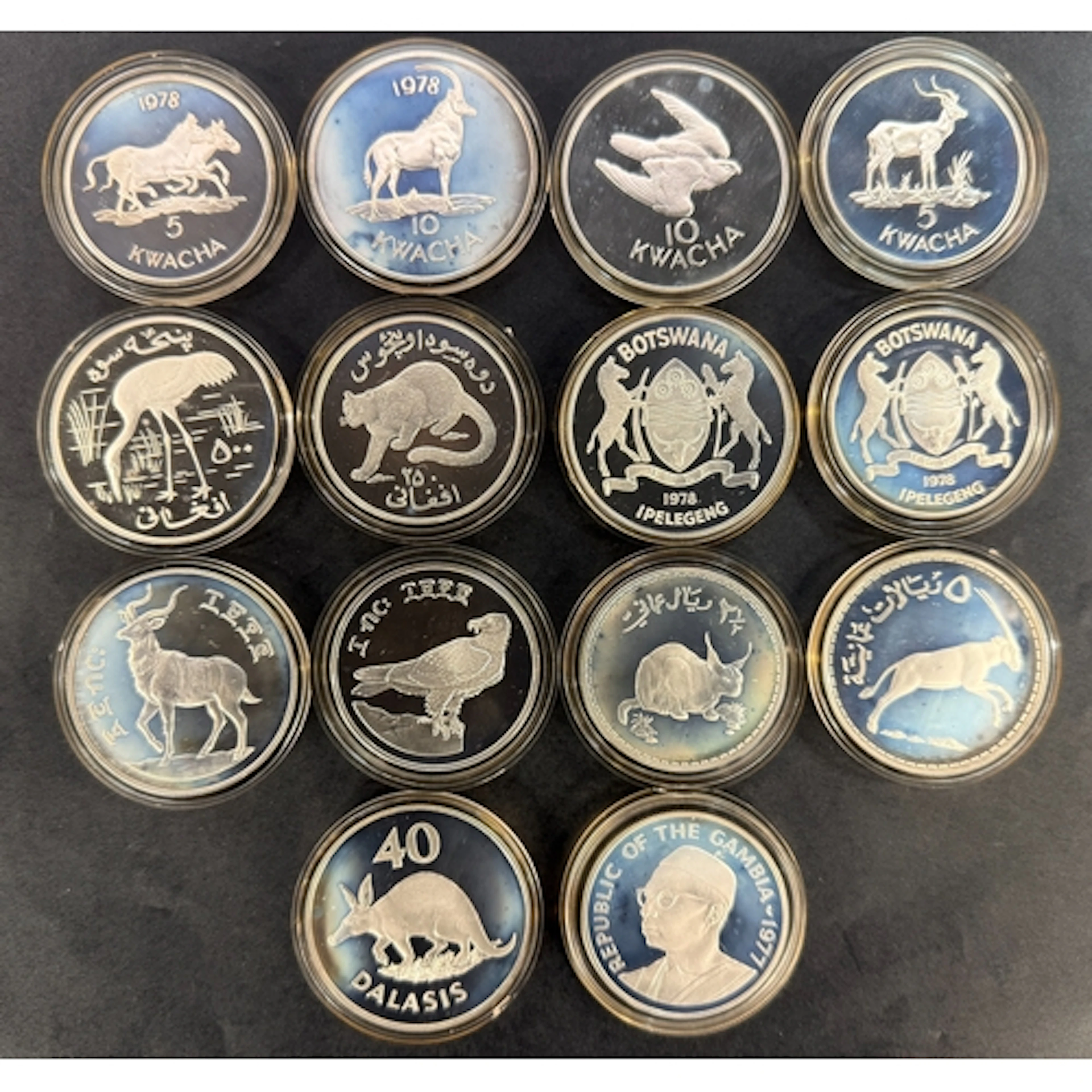 Royal Mint World Wildlife Conservation Series 14-coin silver...