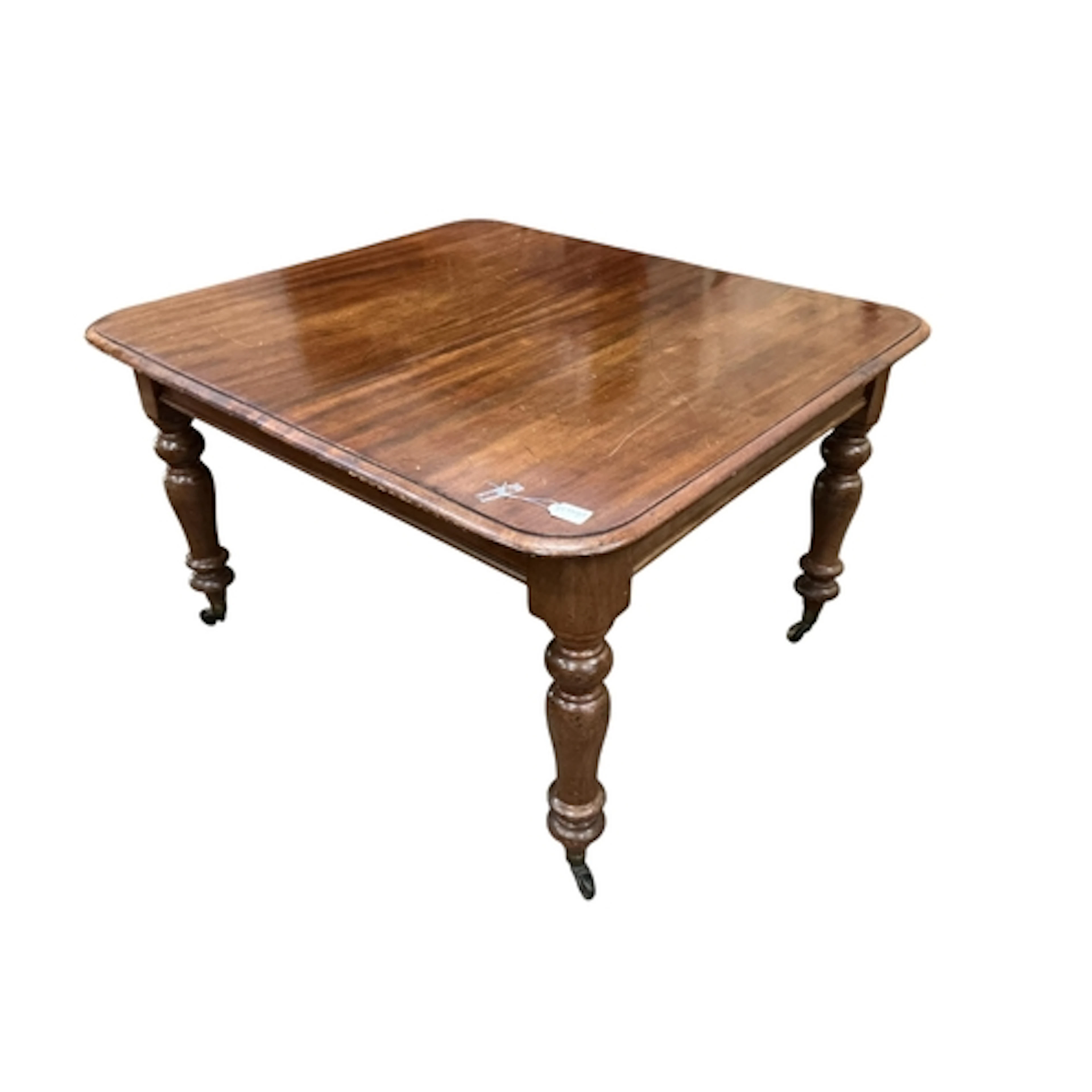 A Victorian mahogany extending dining table, width 224cm, de...