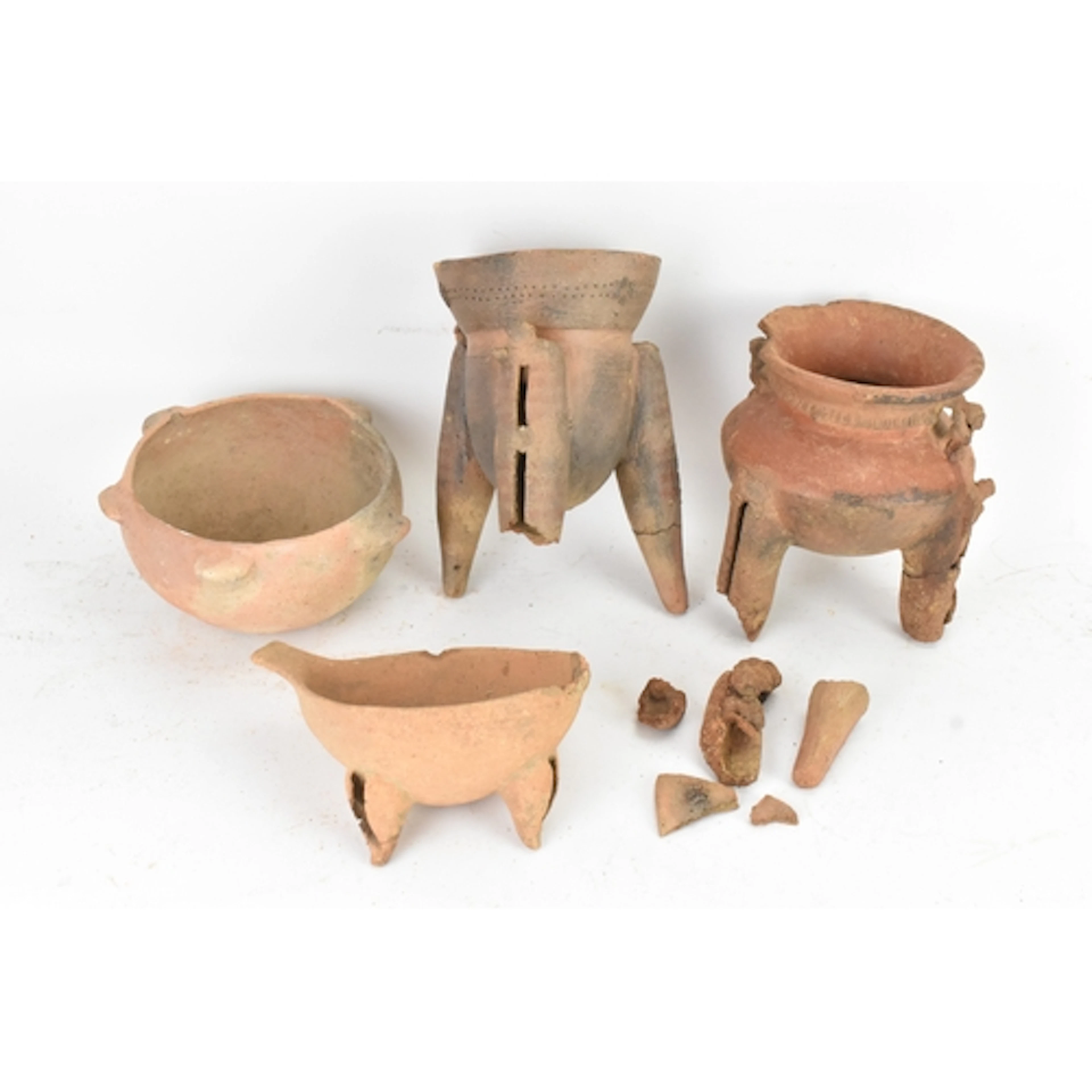 A group of four Pre-Columbian pottery vessels, to include on...