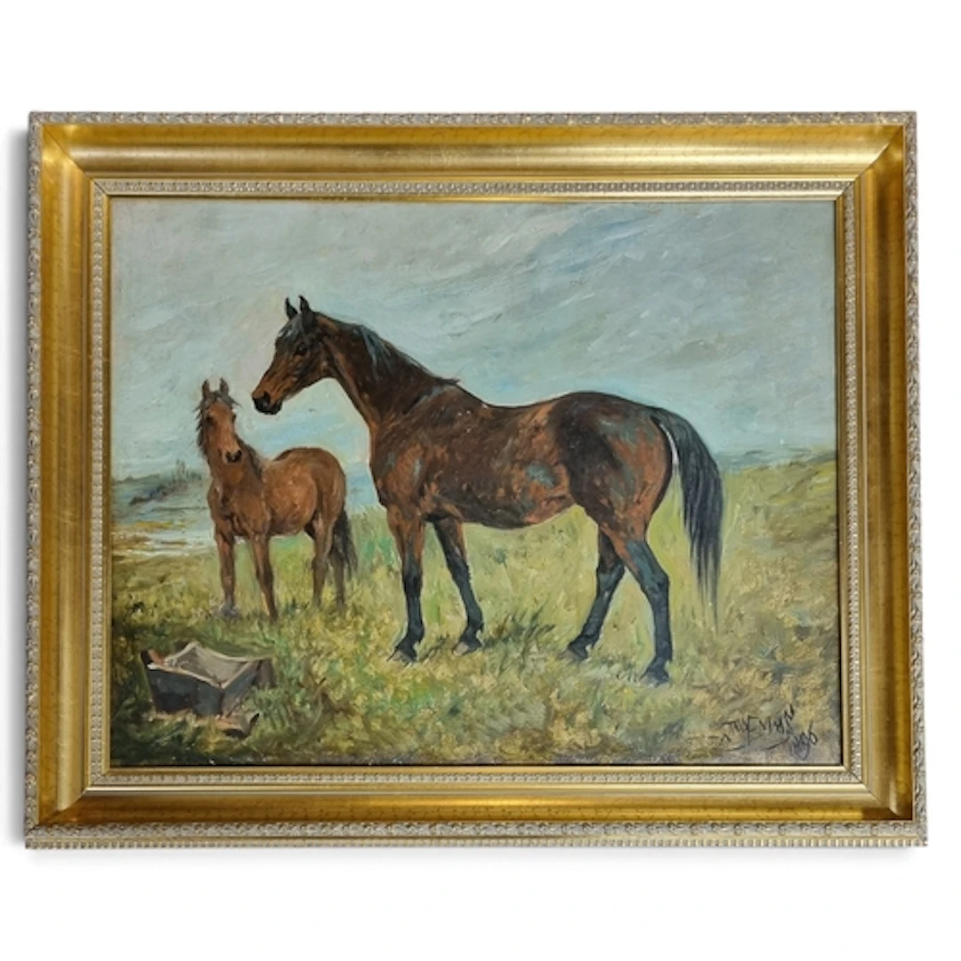 John Emms. A late 19th Century Oil on Canvas of a horse and ...