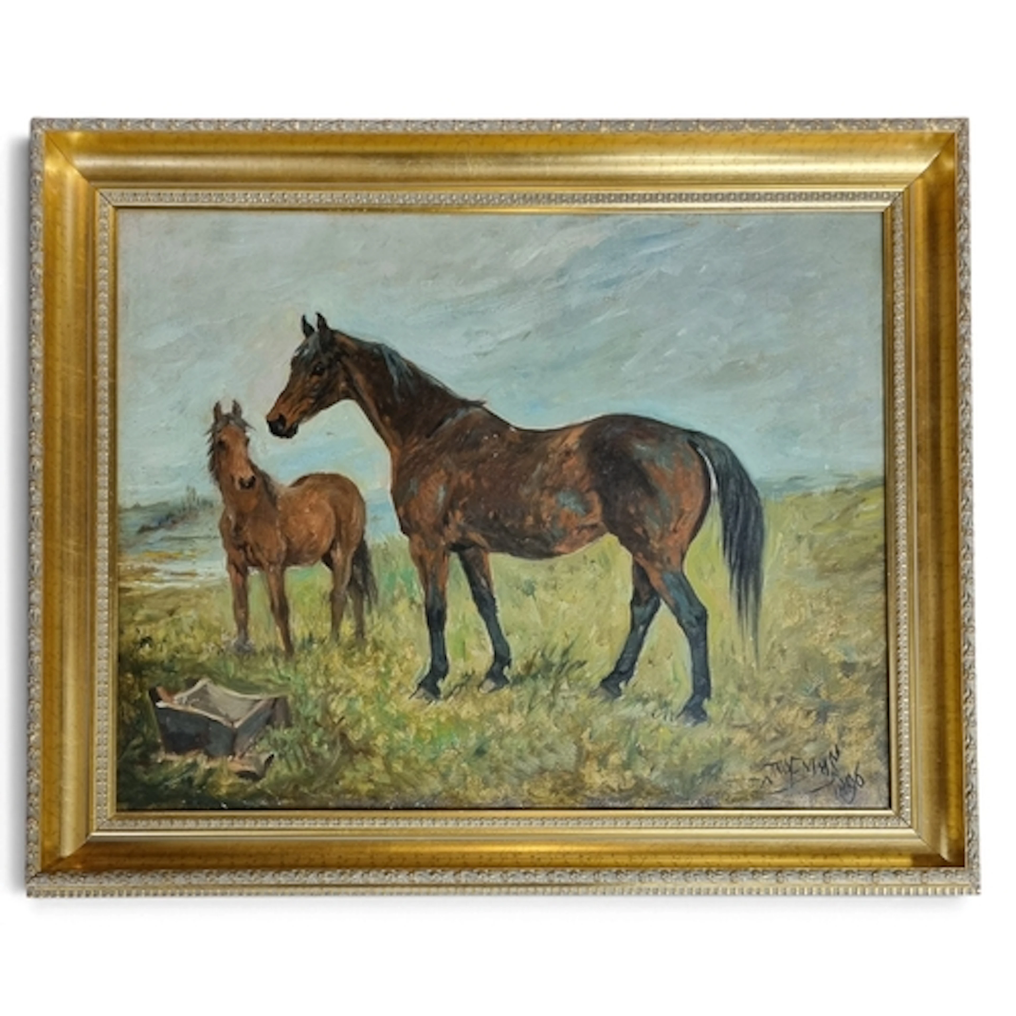 John Emms. A late 19th Century Oil on Canvas of a horse and ...