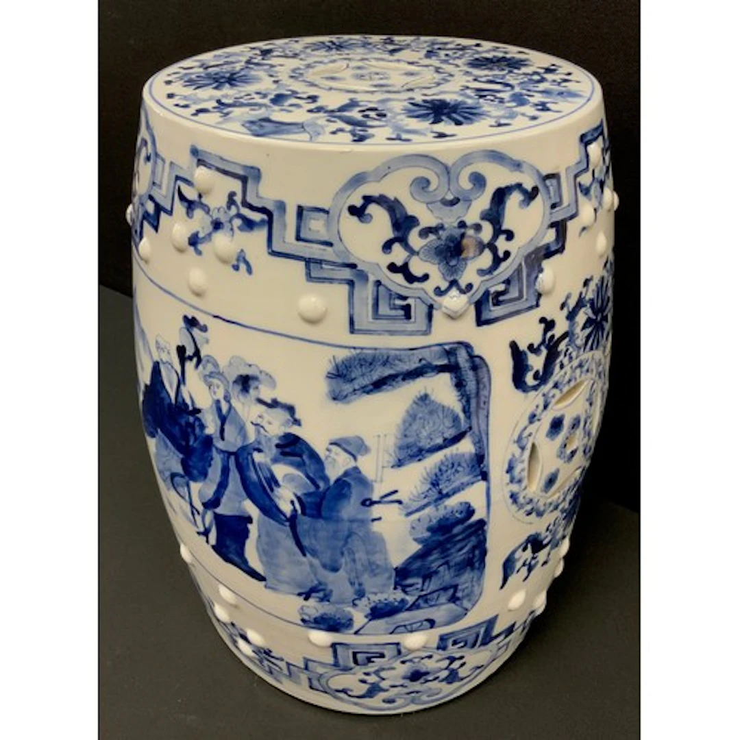 Interior design - a large oriental porcelain garden stool or...