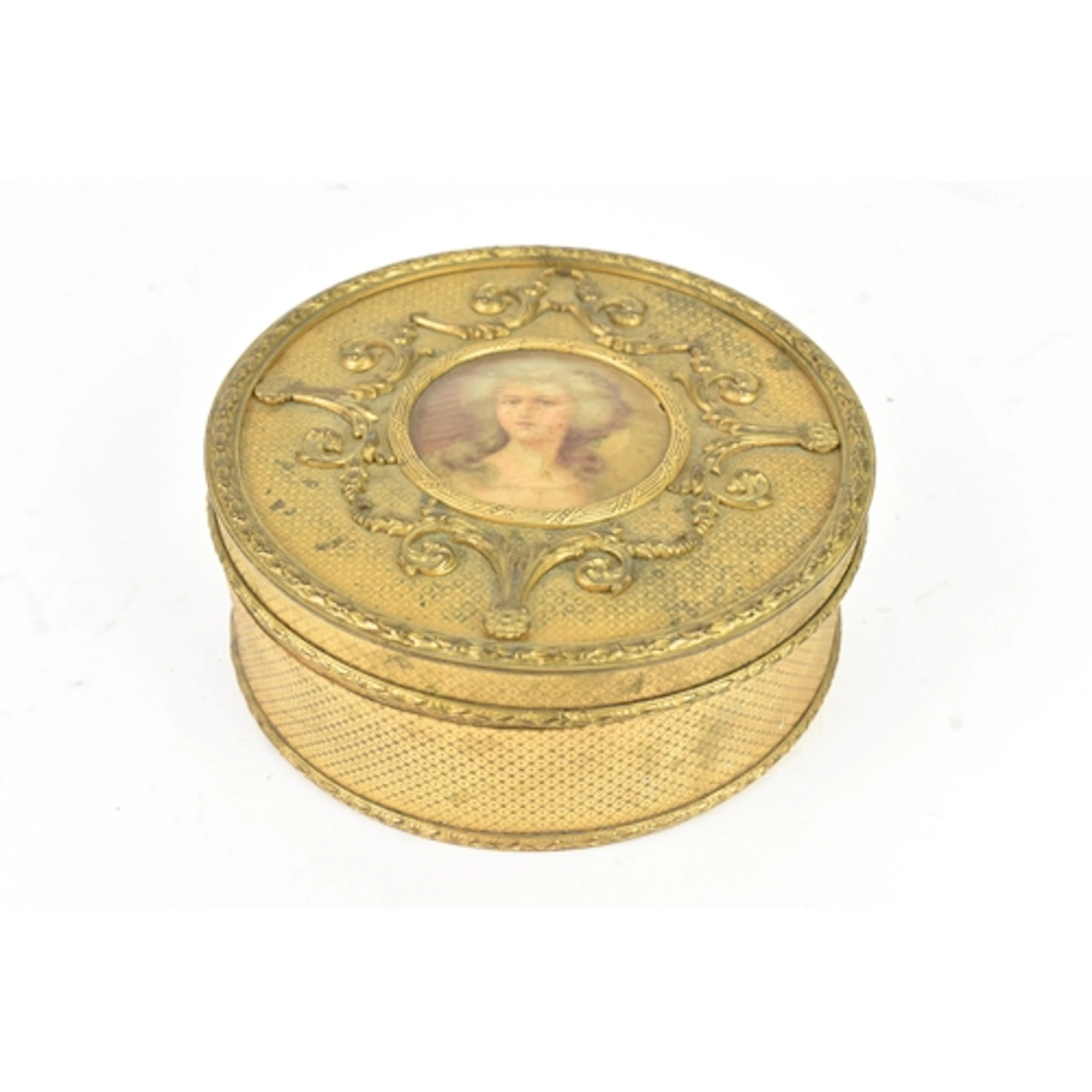 An early 20th century French gilt brass jewellery casket, of...